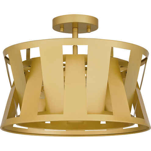 Sage 3 Light 18 inch Soft Gold Semi-Flush Mount Ceiling Light