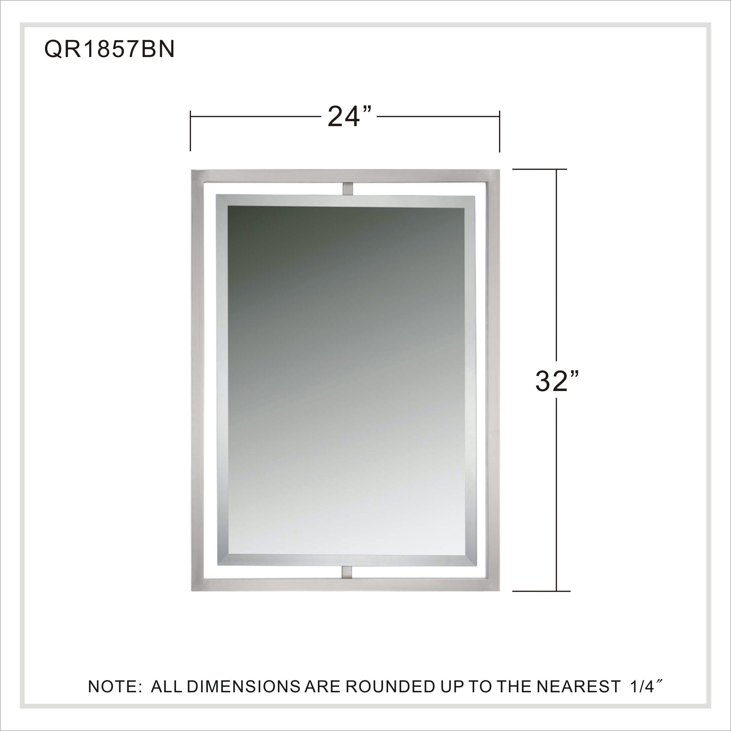 Marcos 32 X 24 inch Brushed Nickel Wall Mirror