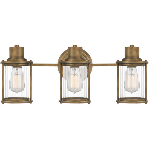 Riggs 3 Light 22 inch Weathered Brass Bath Light Wall Light