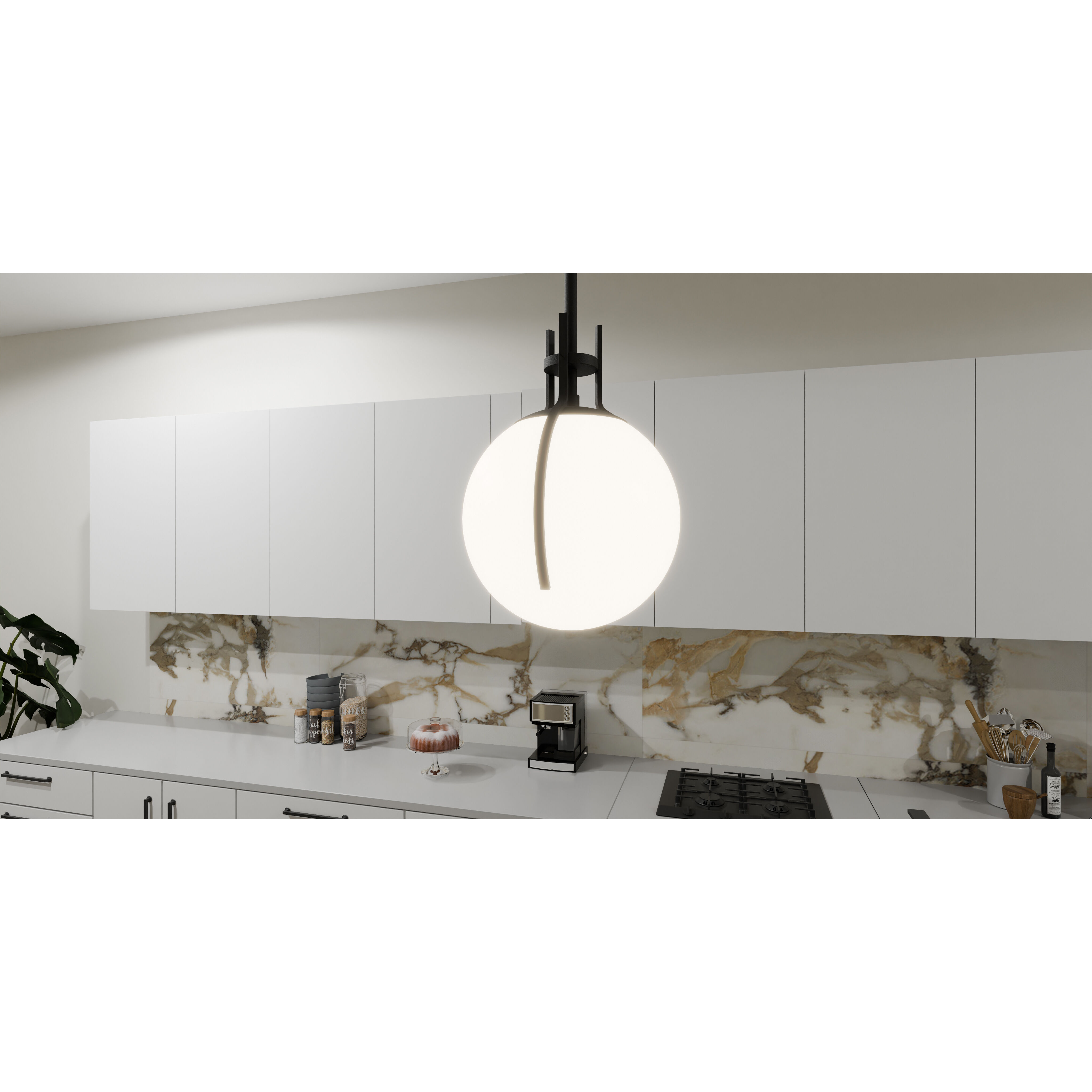 Quoizel QP6741MBK Orbit 1 Light 11.25 inch Matte Black Pendant Ceiling Light