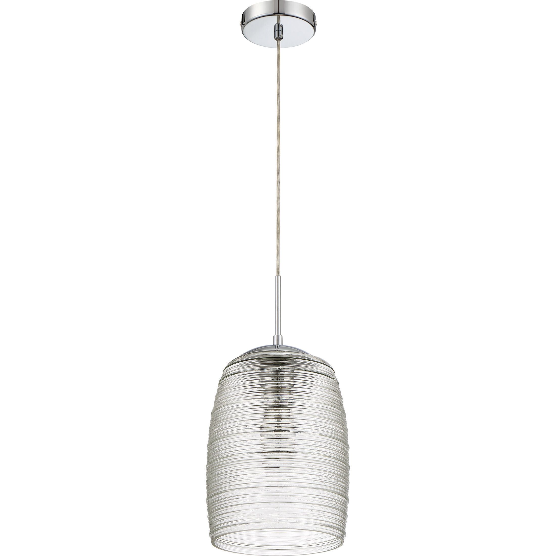 Rebound 1 Light 9 inch Polished Chrome Mini Pendant Ceiling Light, Cord Hung