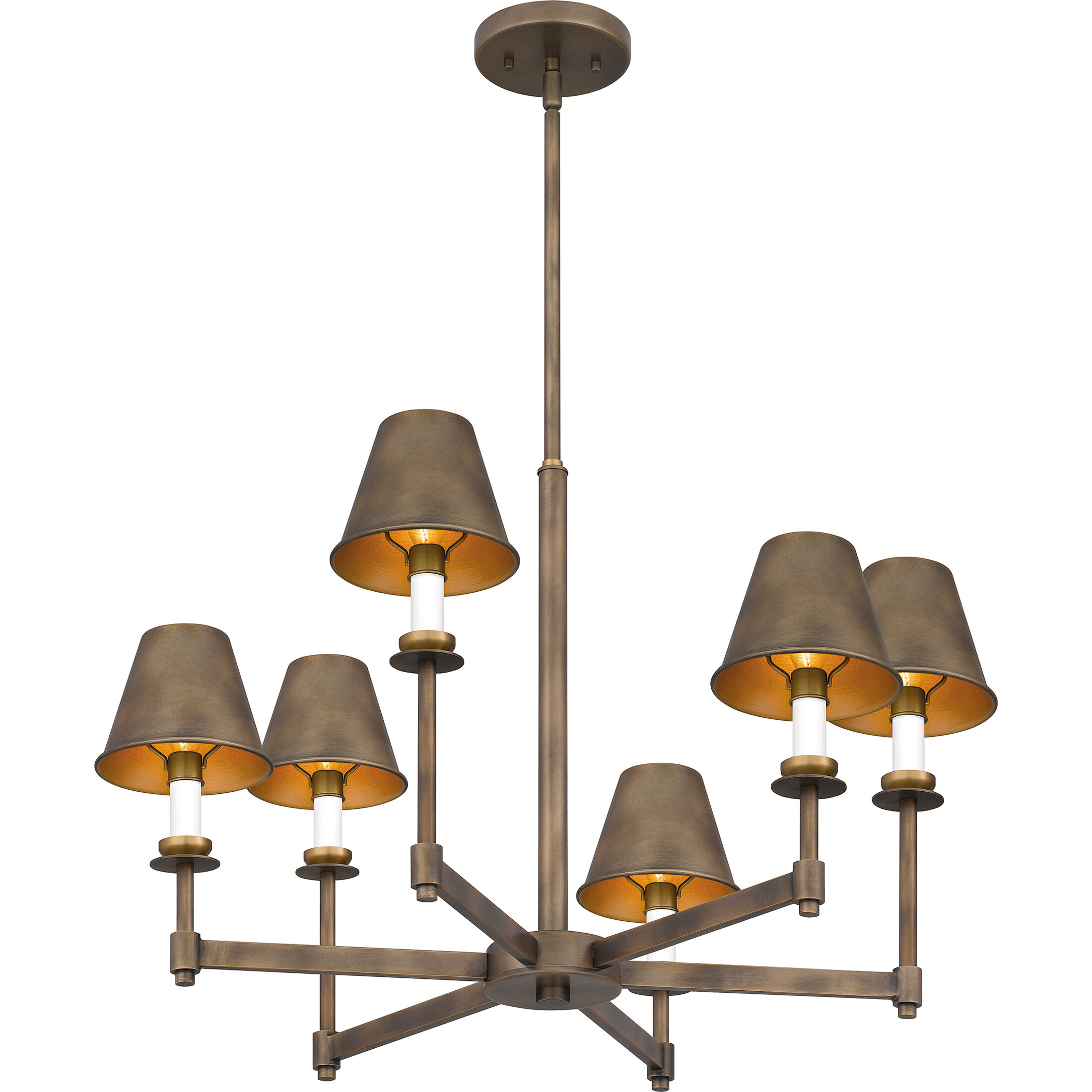 Cross 6 Light 26 inch Statuary Bronze Chandelier Ceiling Light