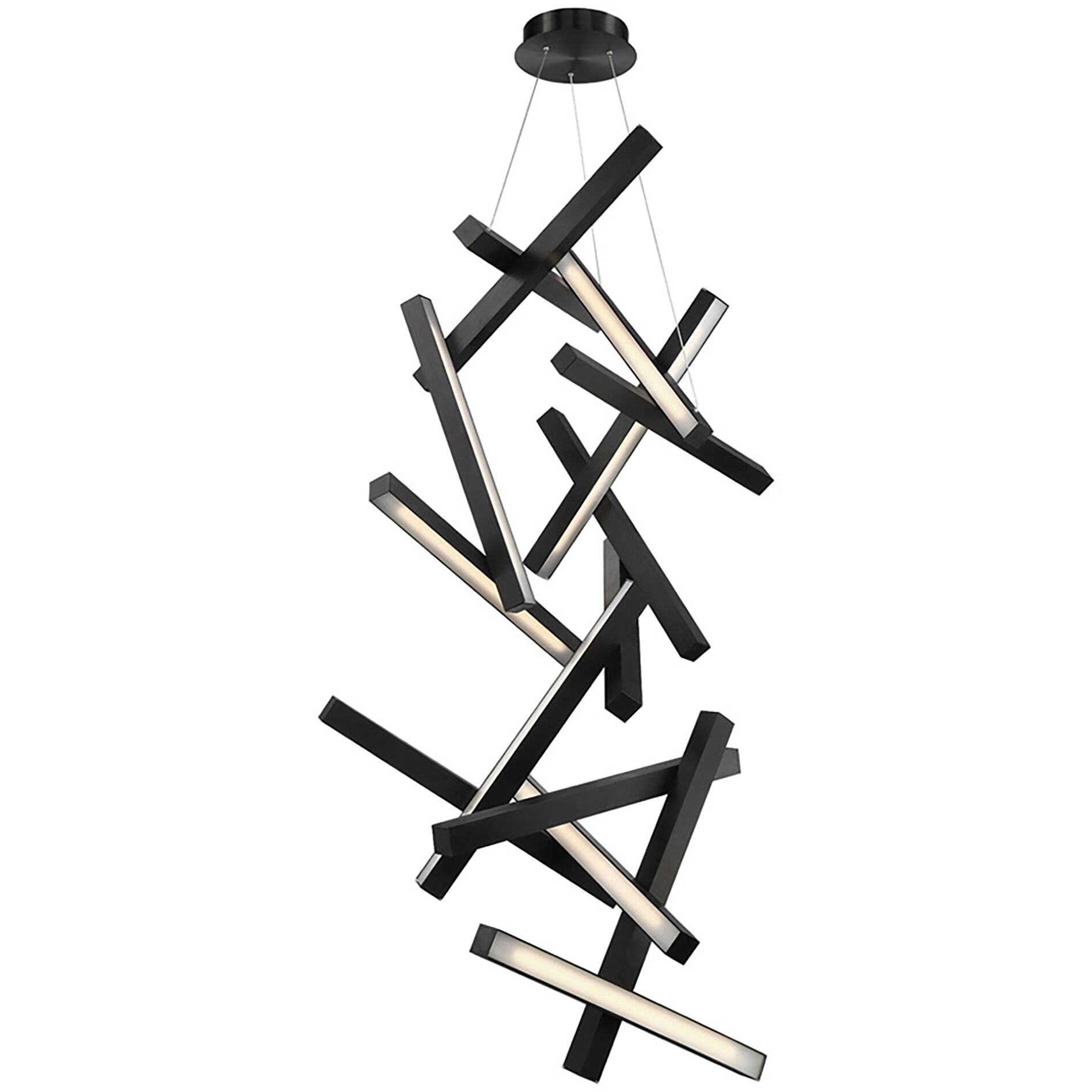 Chaos LED 28 inch Black Chandelier Ceiling Light in 15, 75in.