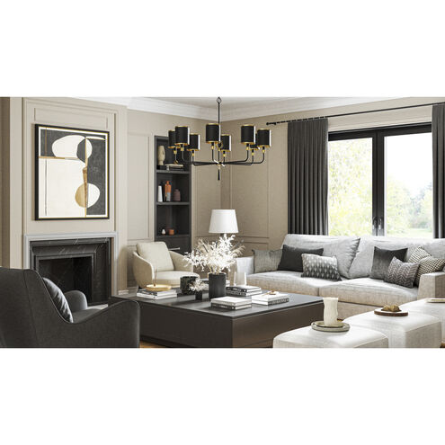 Lockery 8 Light 40 inch Matte Black Chandelier Ceiling Light