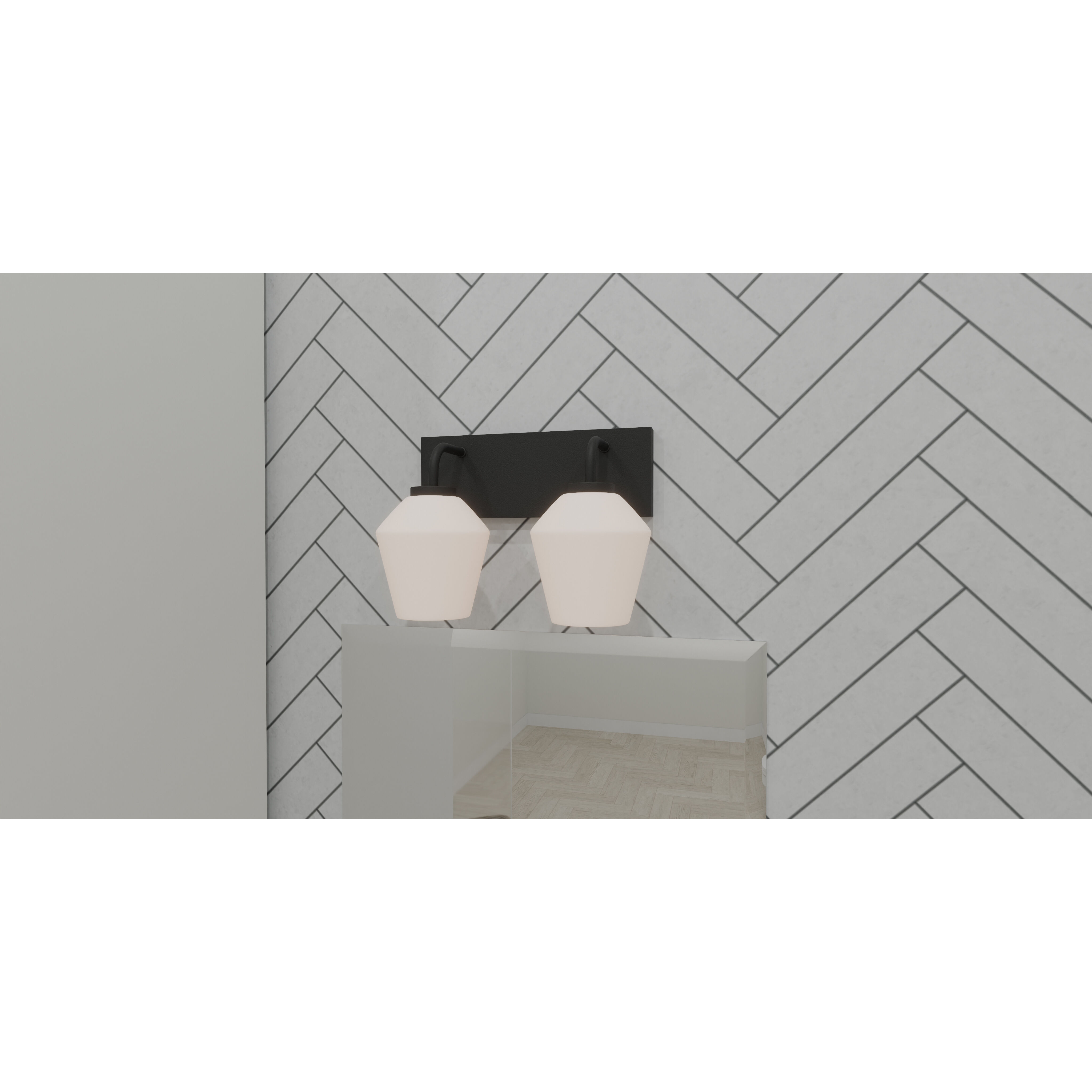 Nielson 2 Light 13.5 inch Matte Black Bath Light Wall Light, Medium