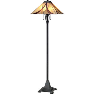 Asheville 60 inch 100 watt Valiant Bronze Floor Lamp Portable Light, Naturals