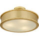 Mara 3 Light 16 inch Gold Leaf Semi-Flush Mount Ceiling Light