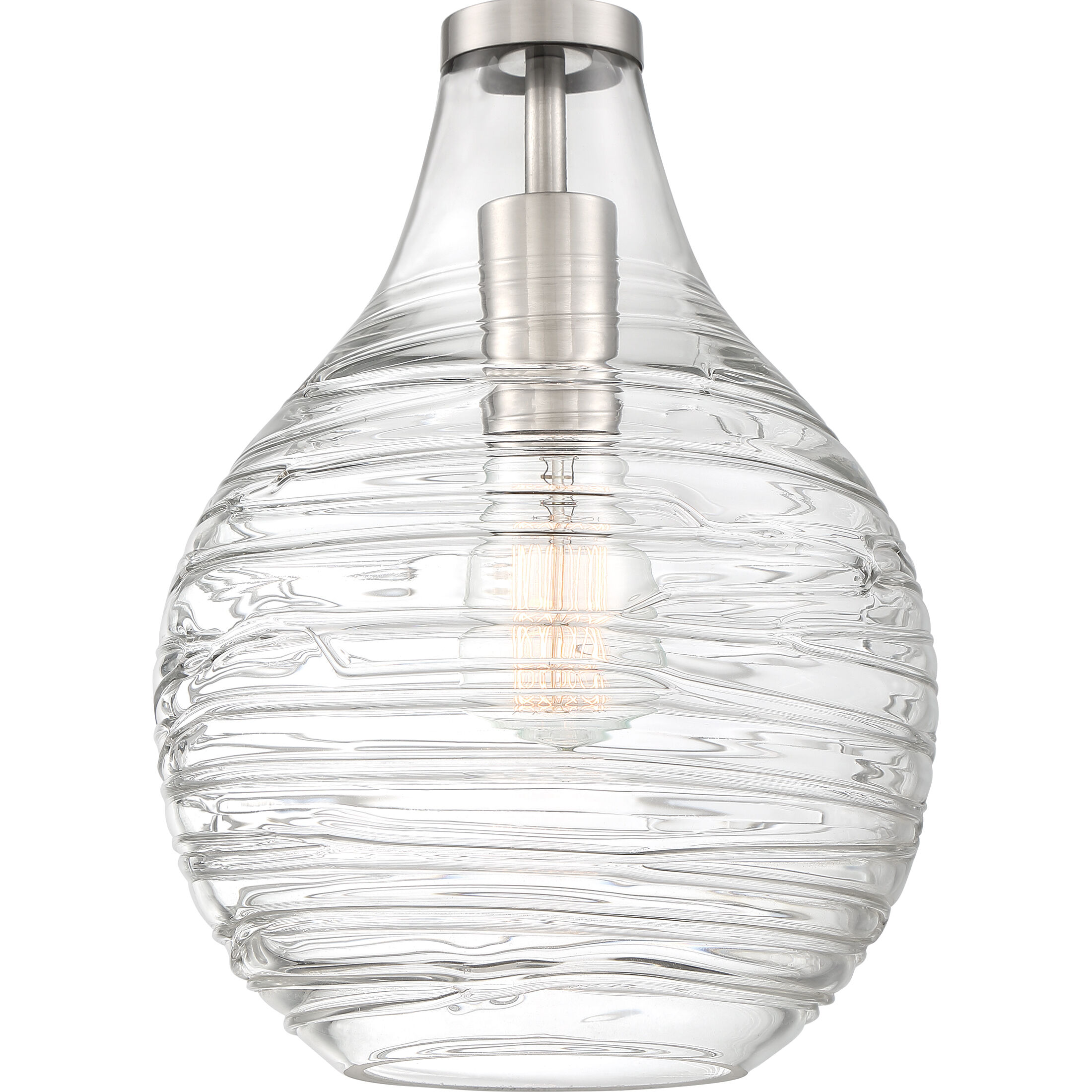 Genie 1 Light 9 inch Brushed Nickel Semi-Flush Mount Ceiling Light