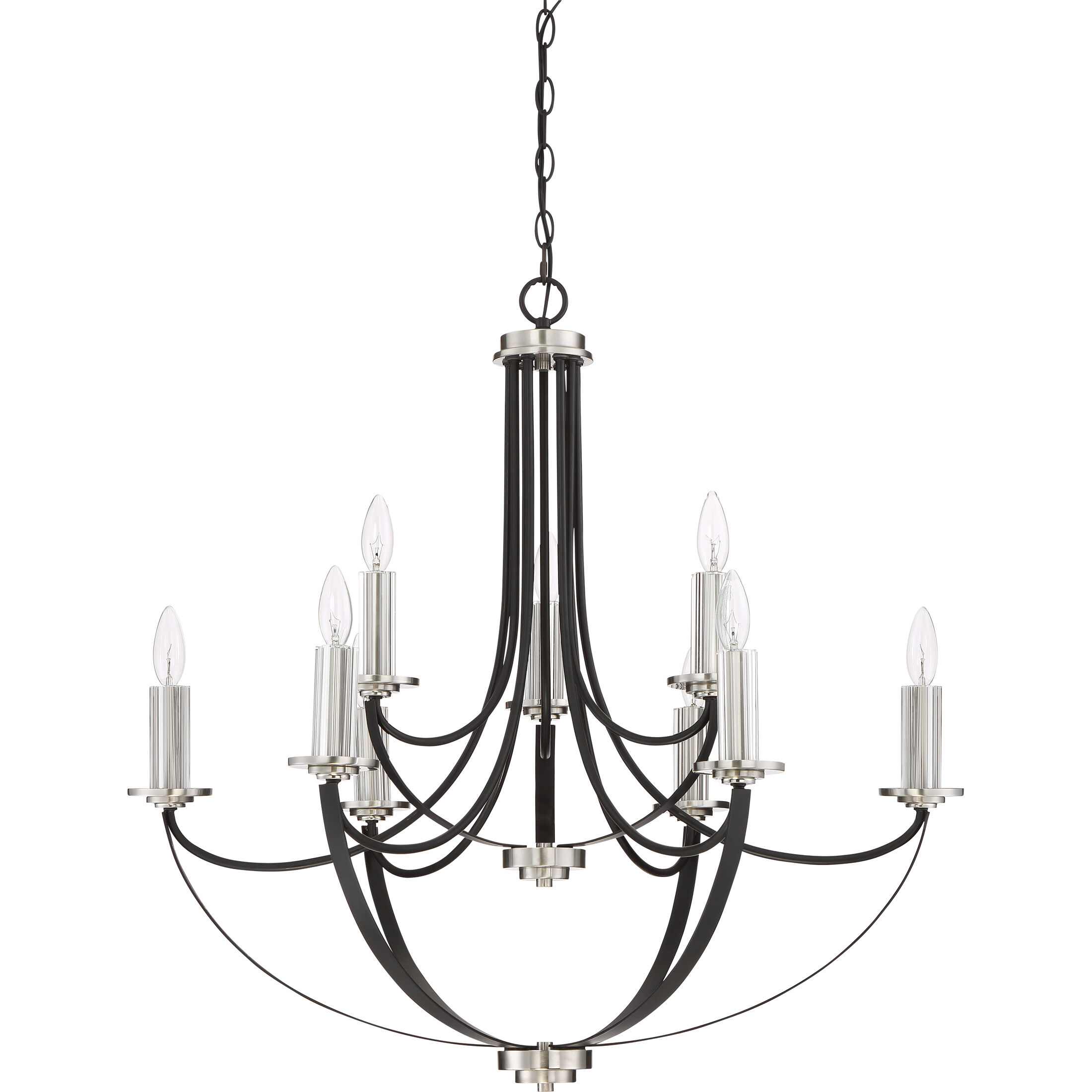 Alana 9 Light 32 inch Mystic Black Chandelier Ceiling Light, Two Tier