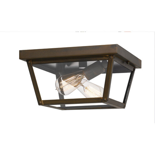 Quoizel Rue De Royal 2 Light 12 inch Industrial Bronze Flush Mount Ceiling Light RO1312IZ - Open Box