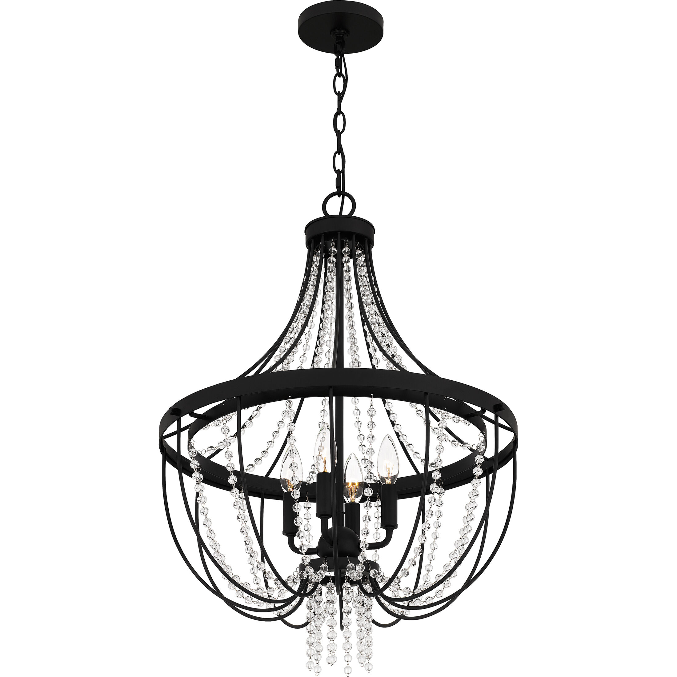 Adelaide 4 Light 20 inch Matte Black Pendant Ceiling Light