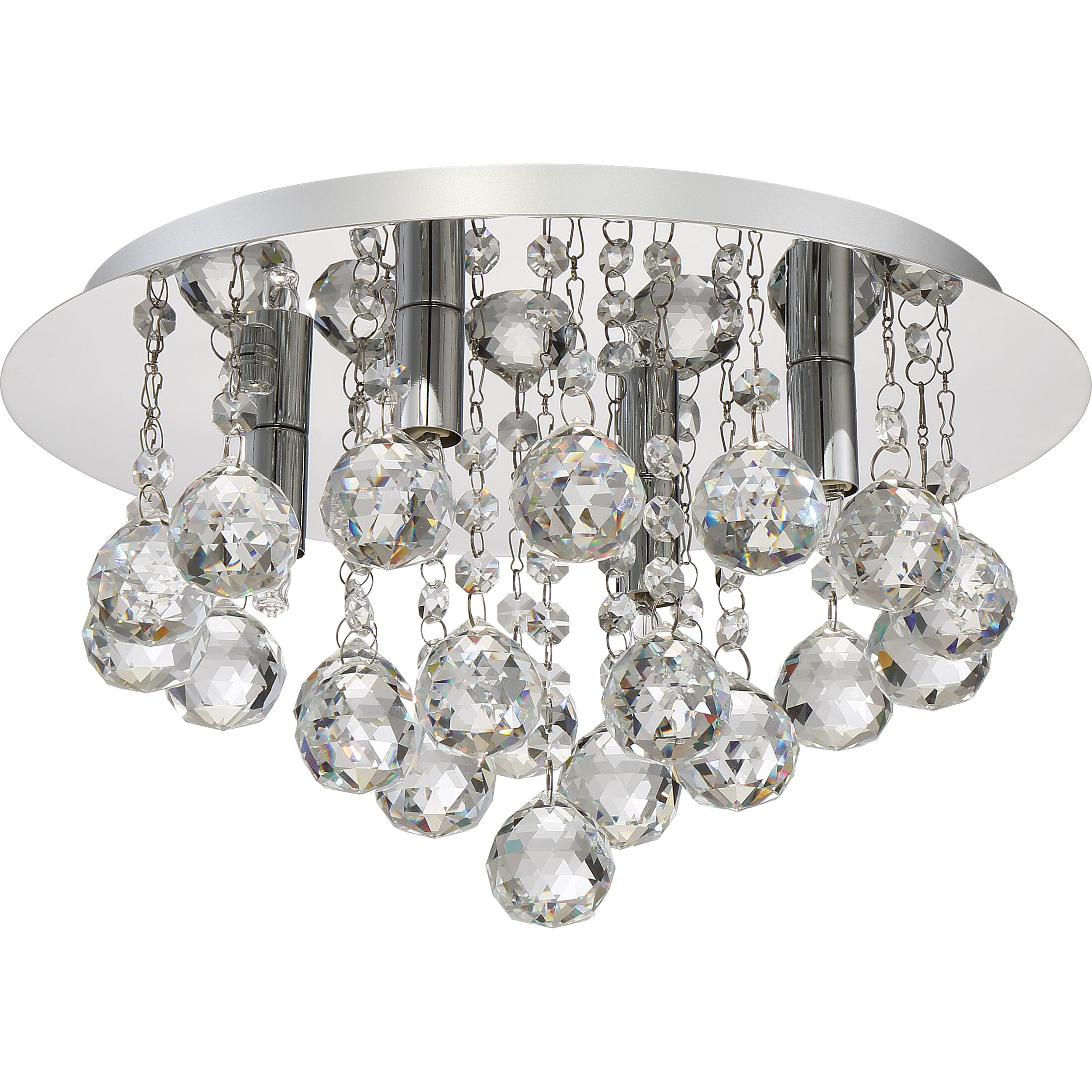 Bordeaux 4 Light 14 inch Polished Chrome Flush Mount Ceiling Light