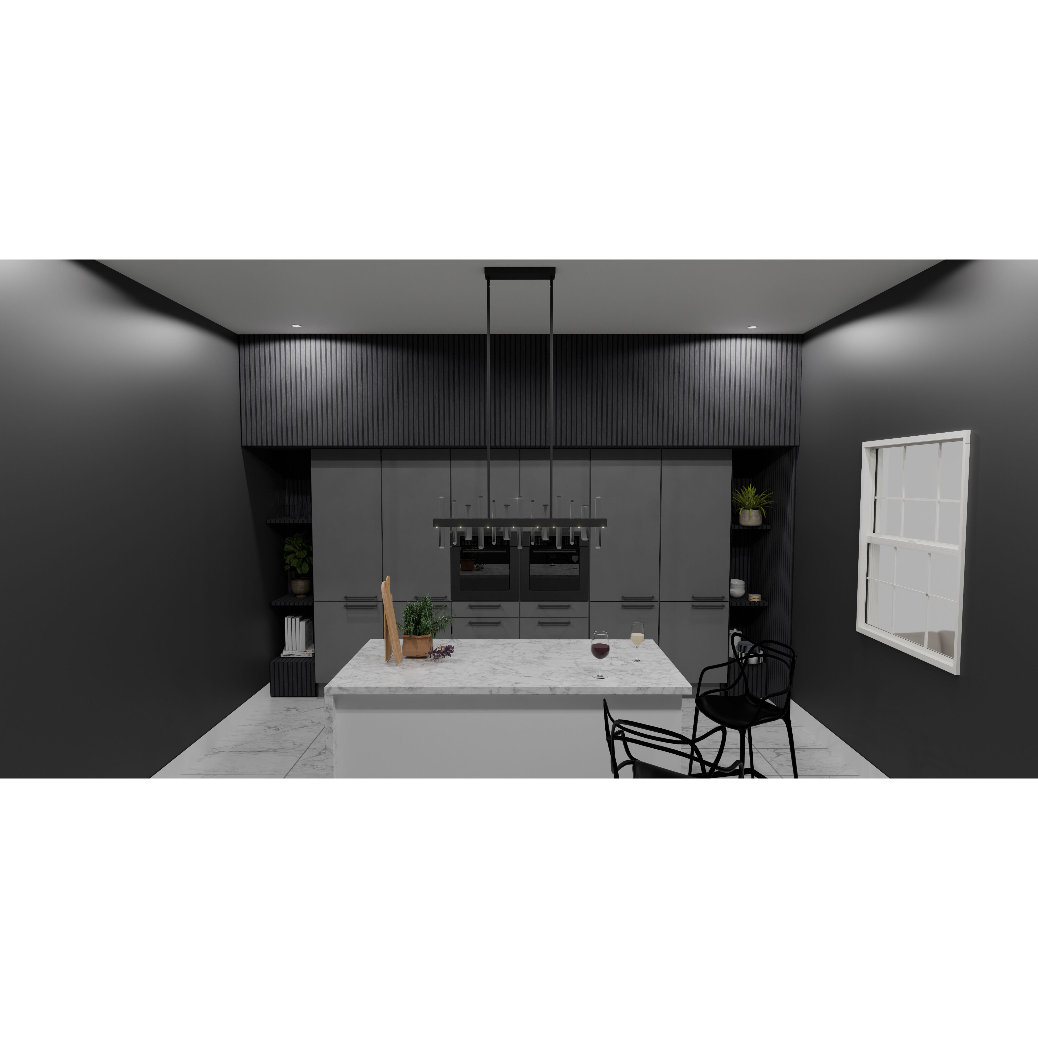 Regal LED 38 inch Matte Black Island Light Ceiling Light, Medium