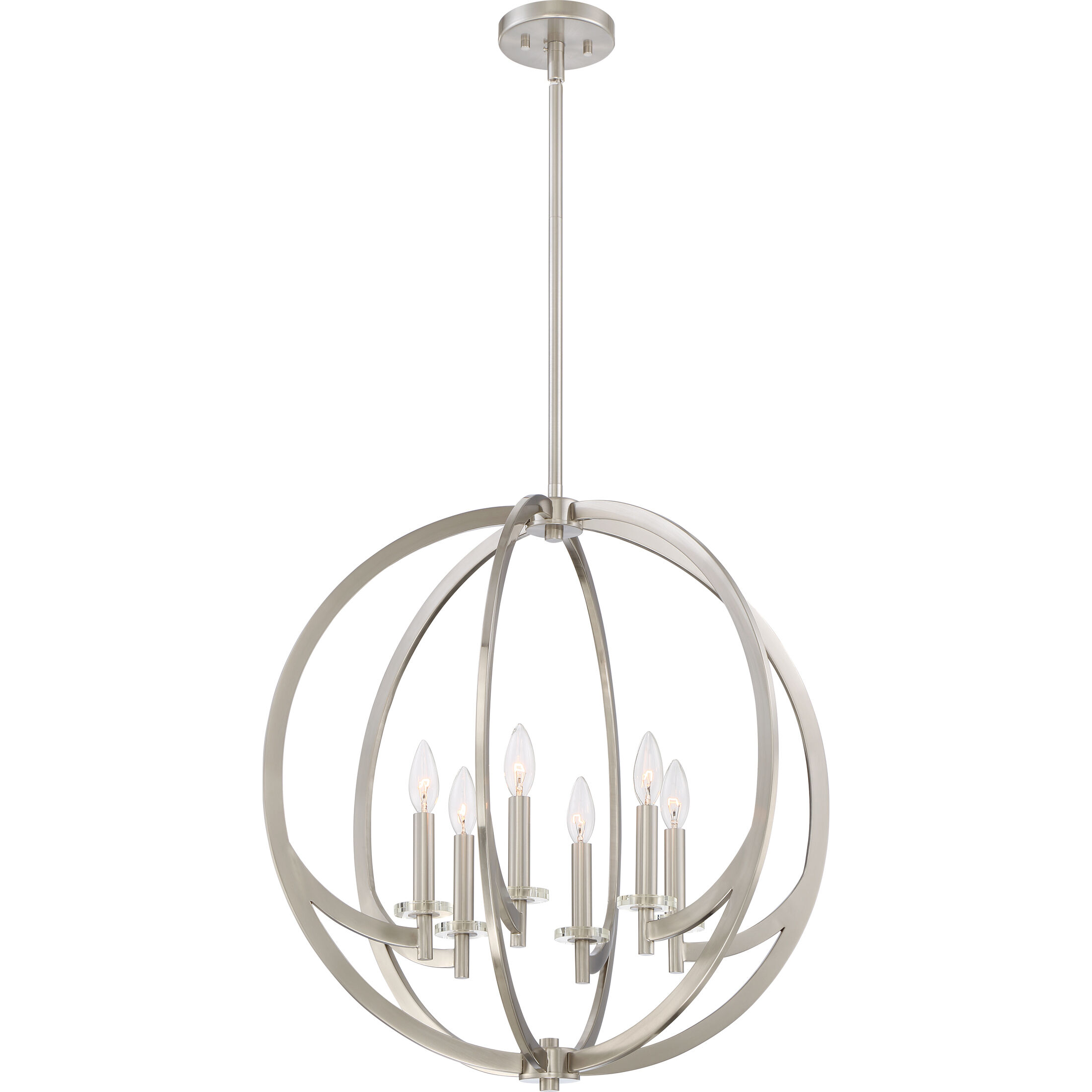 Orion 6 Light 24 inch Brushed Nickel Foyer Pendant Ceiling Light