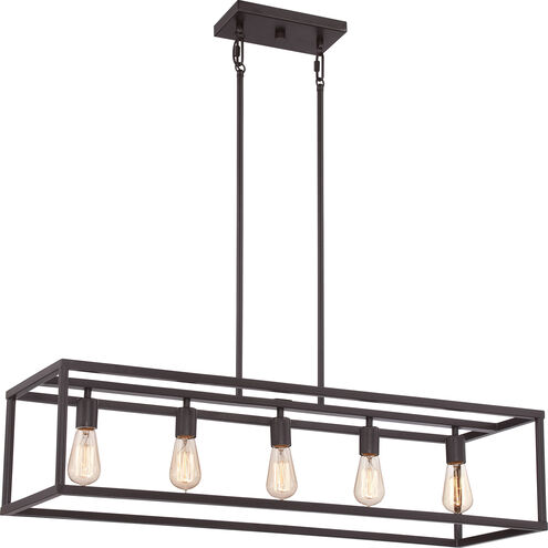 New Harbor 5 Light 38 inch Western Bronze Island Chandelier Ceiling Light