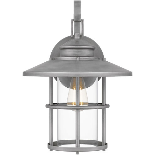 Lombard 1 Light 17 inch Antique Brushed Aluminum Outdoor Wall Lantern