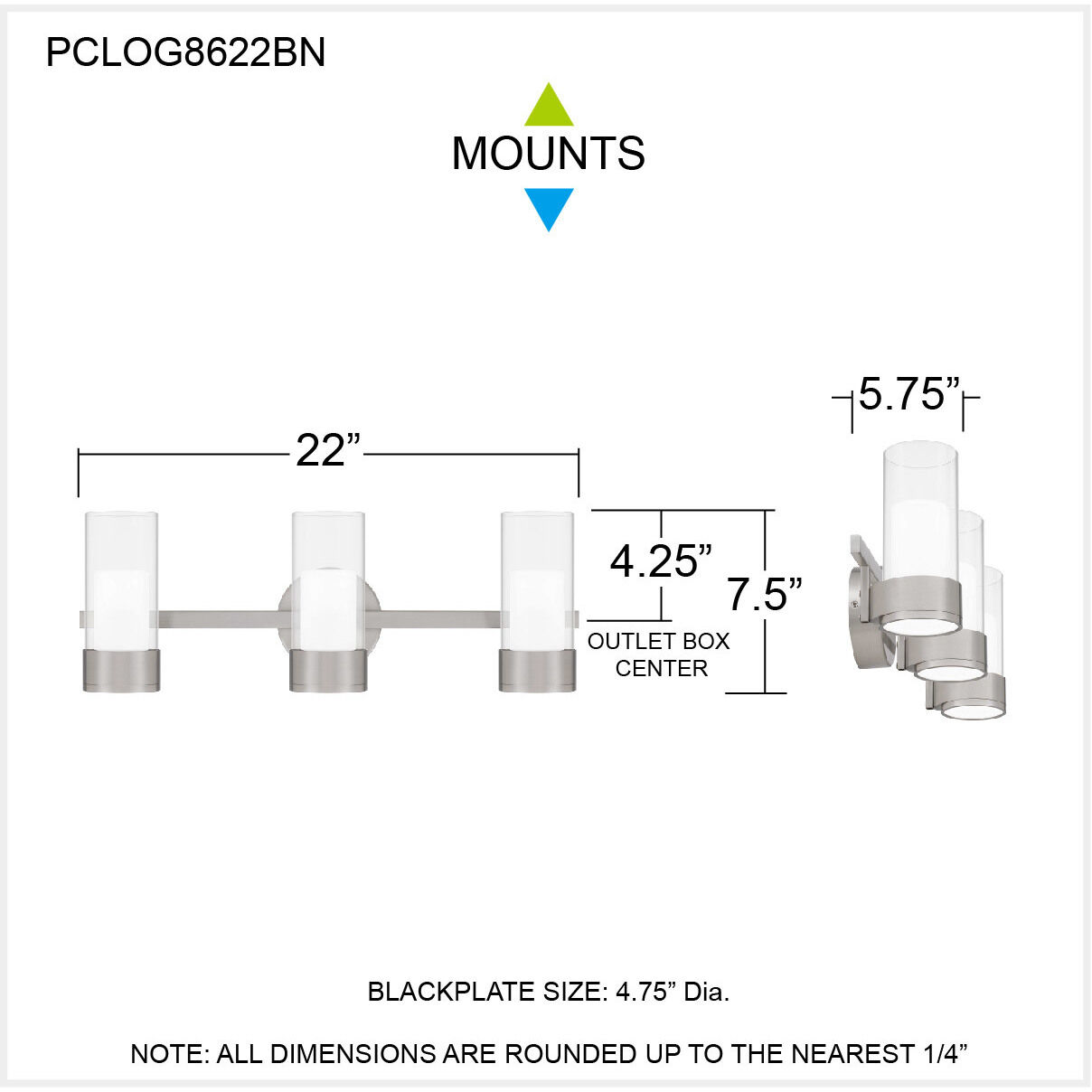 Logan LED 22 inch Brushed Nickel Bath Light Wall Light