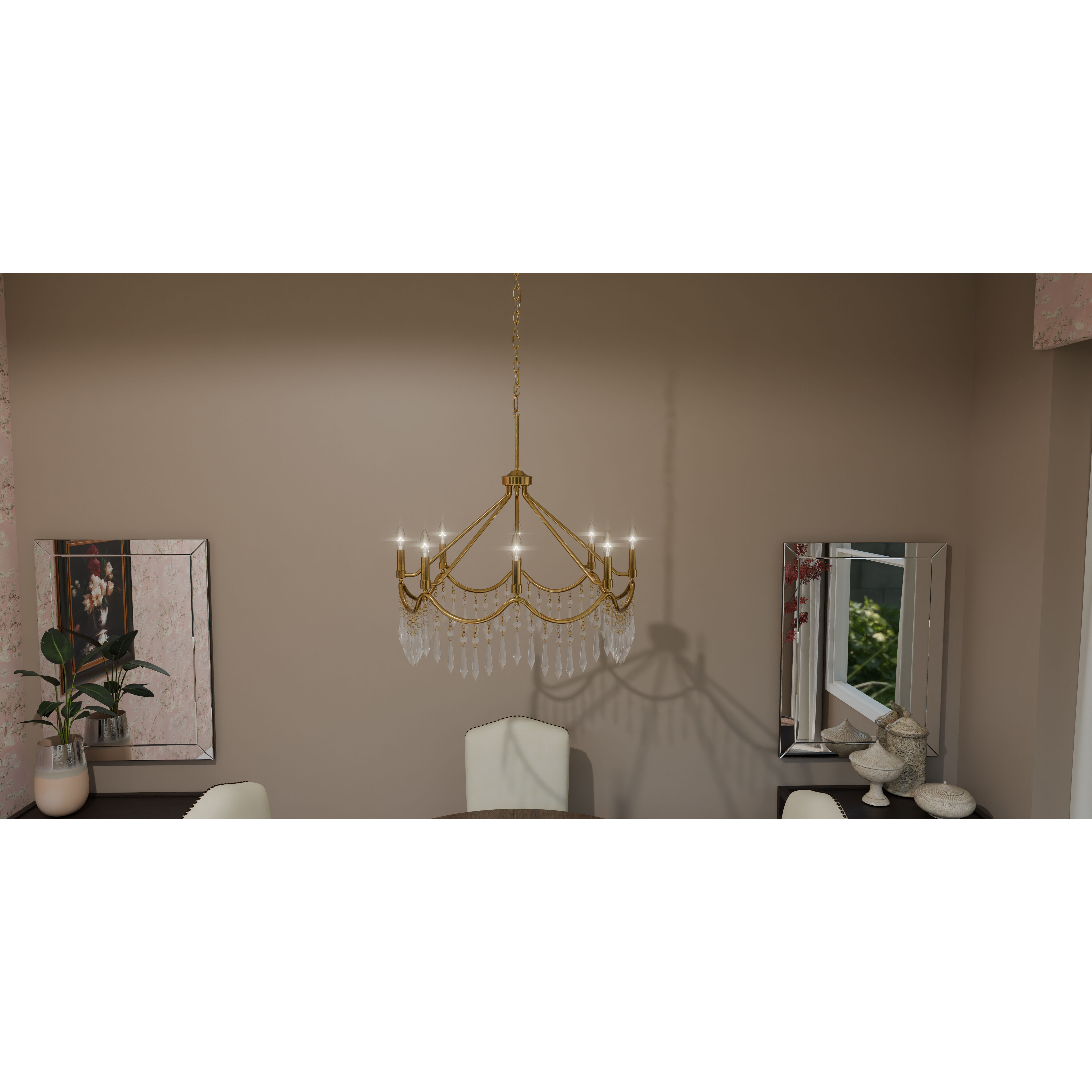 Airedale 8 Light 30 inch Aged Brass Chandelier Ceiling Light