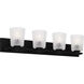 Gray 4 Light 32 inch Matte Black Bath Light Wall Light, Extra Large