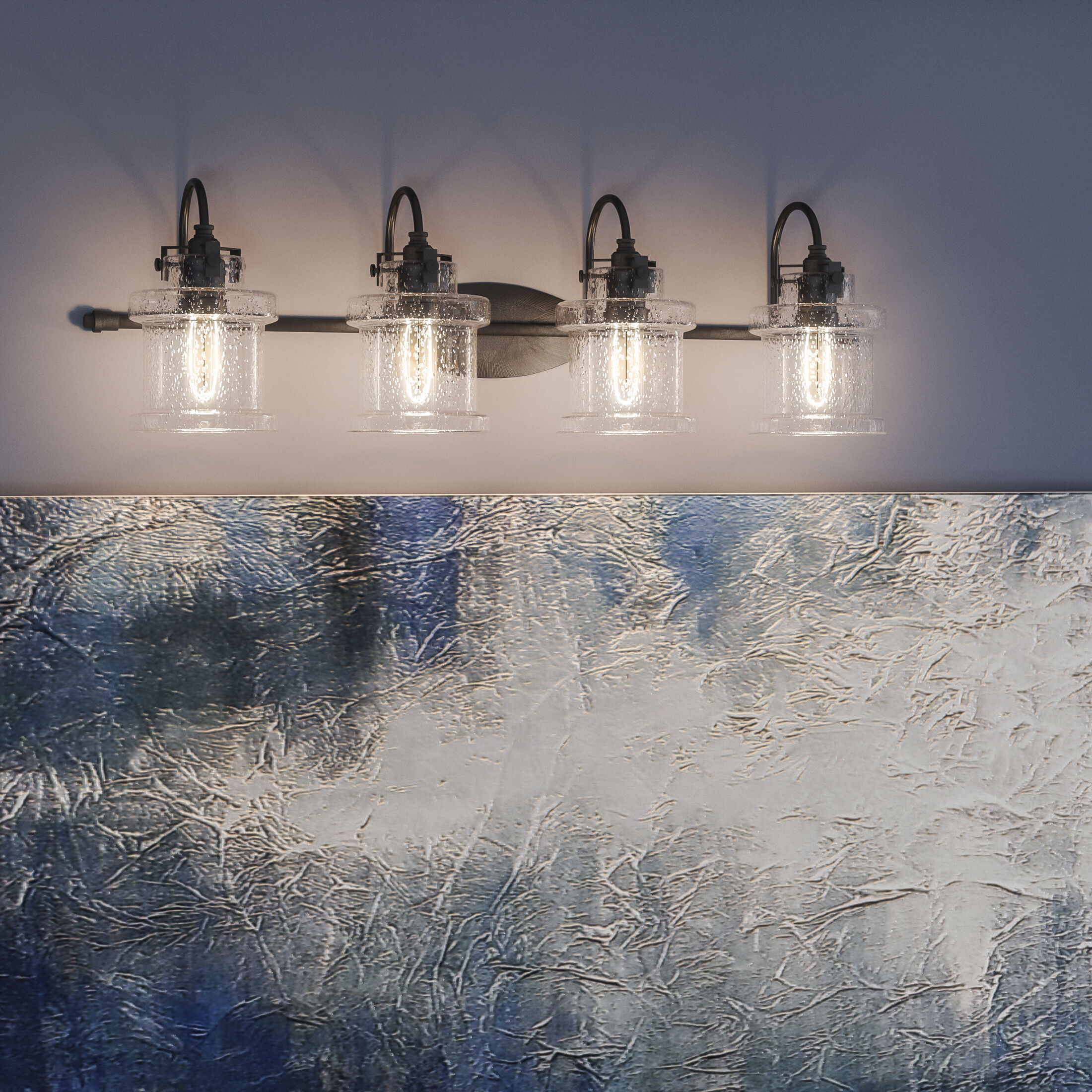 Danbury 4 Light 32 inch Earth Black Bath Light Wall Light