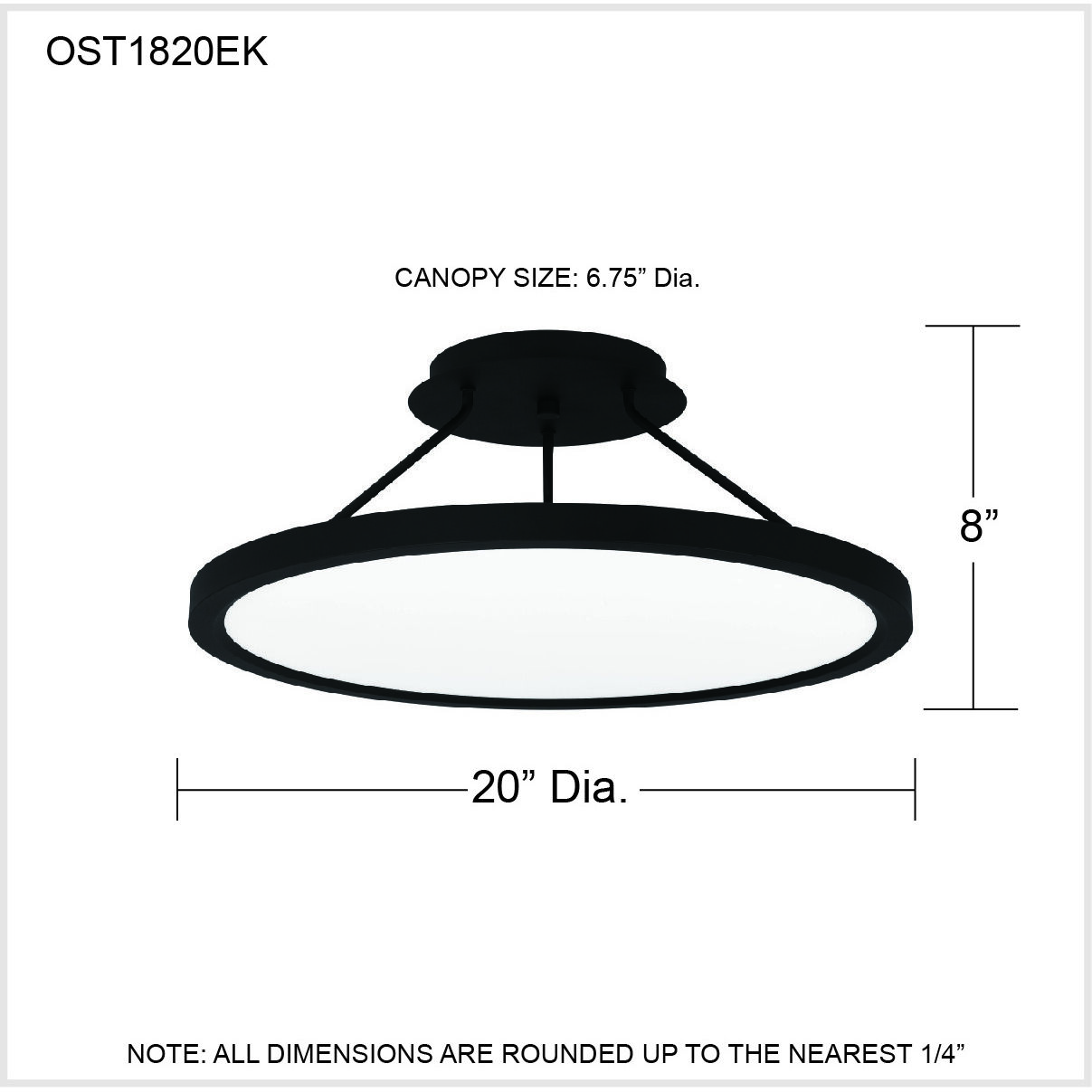 Outskirts LED 20 inch Earth Black Semi-Flush Mount Ceiling Light