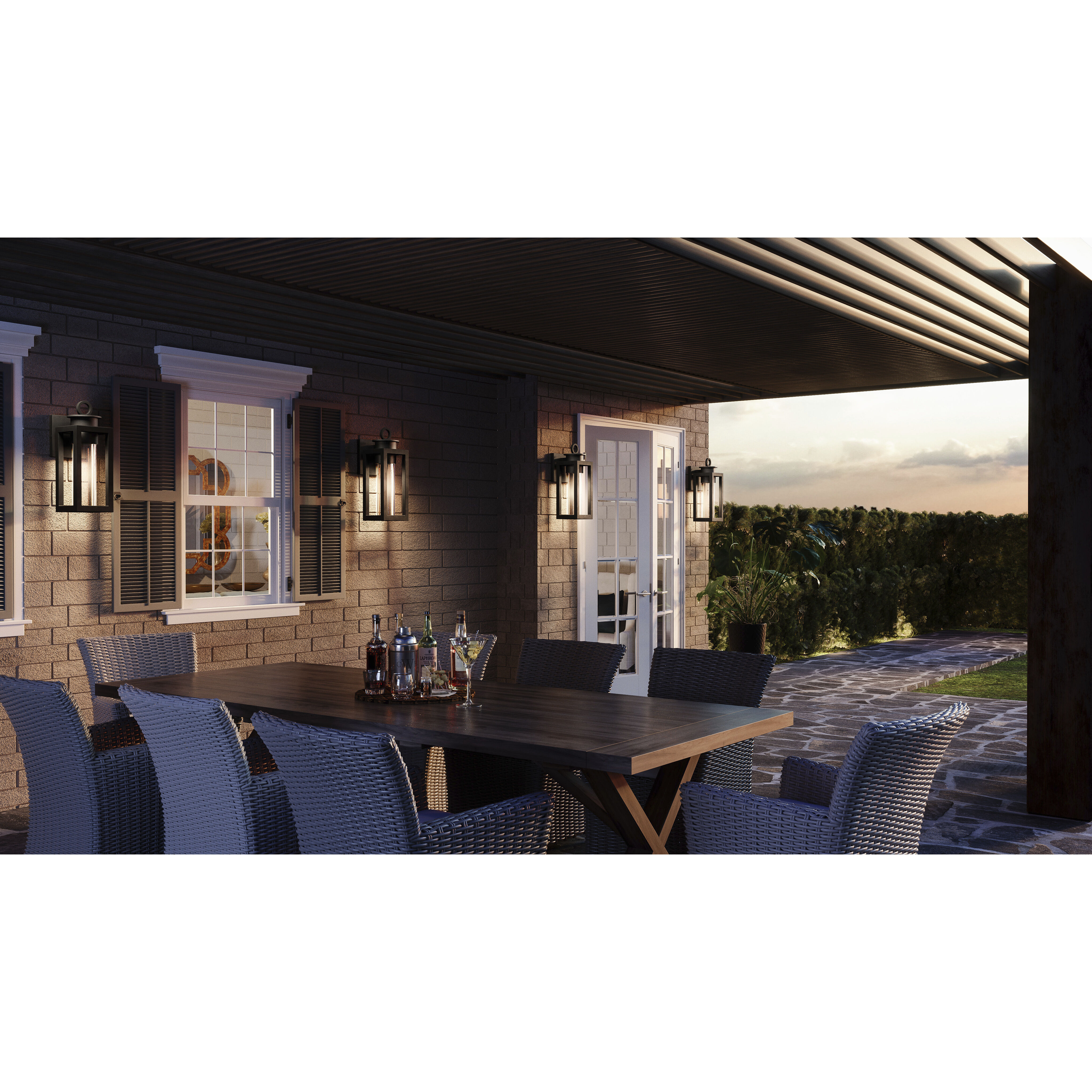 Donegal 1 Light 19 inch Matte Black Outdoor Wall Lantern, Large