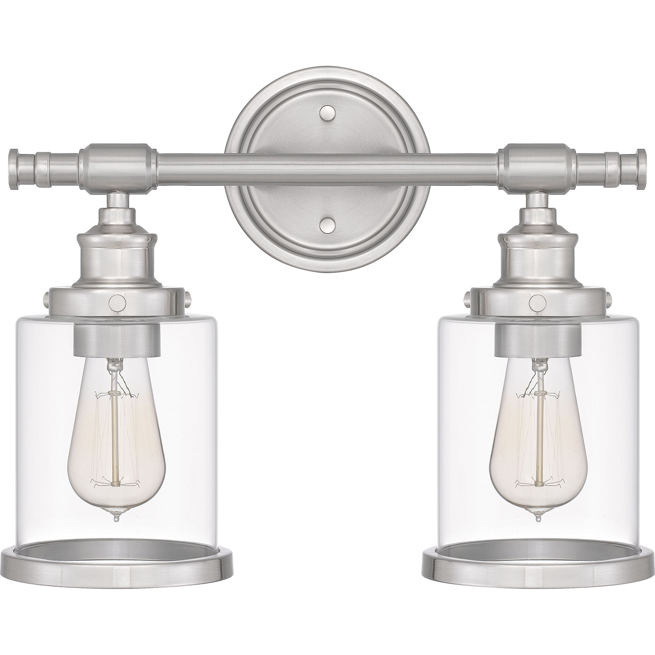 Dixie 2 Light 15 inch Brushed Nickel Bath Light Wall Light