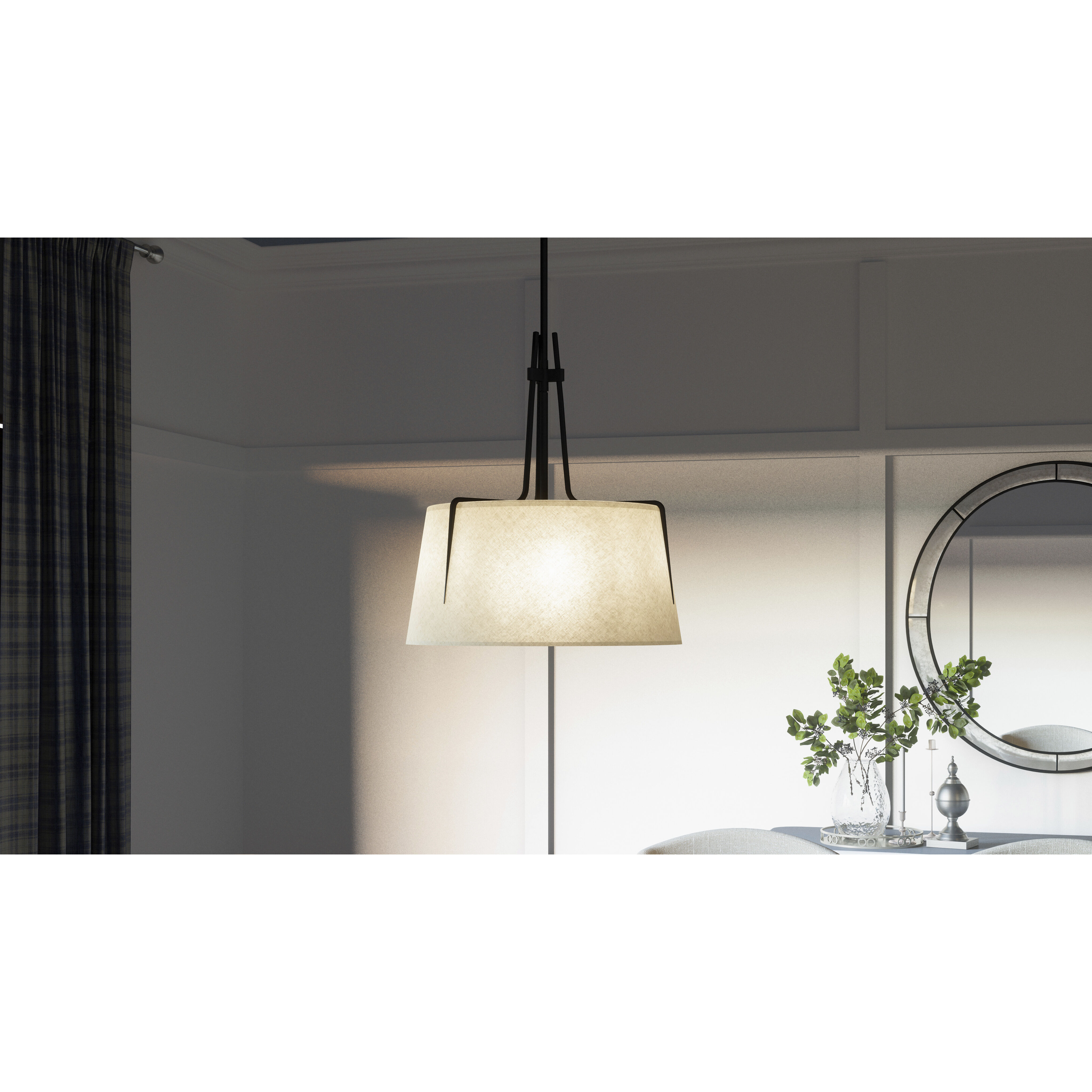 その他 LA&LUNA Leona 18-Inch Pendant in Matte Black by Quoizel Lighting