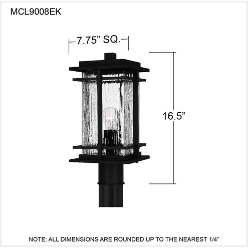 McAlister 1 Light 17 inch Earth Black Outdoor Post Lantern