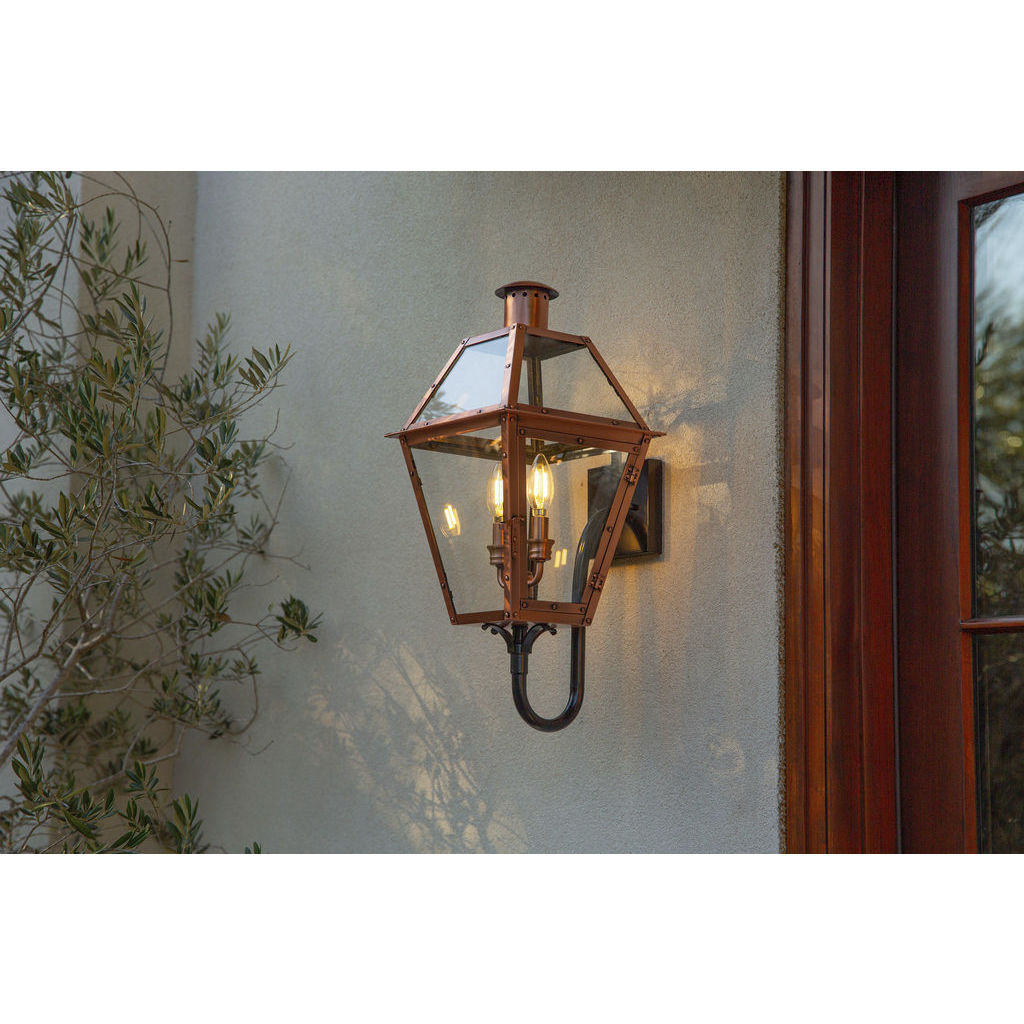 Rue De Royal 2 Light 24 inch Aged Copper Outdoor Wall Lantern