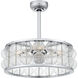 Terrarock 23 inch Polished Chrome with Clear Blades Fandelier