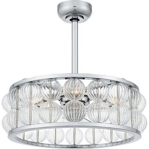 Terrarock 23 inch Polished Chrome with Clear Blades Fandelier
