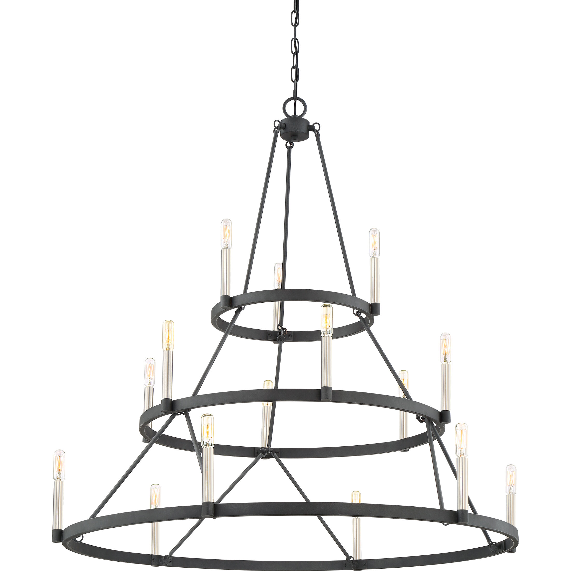 Doran 15 Light 40 inch Mottled Black Chandelier Ceiling Light