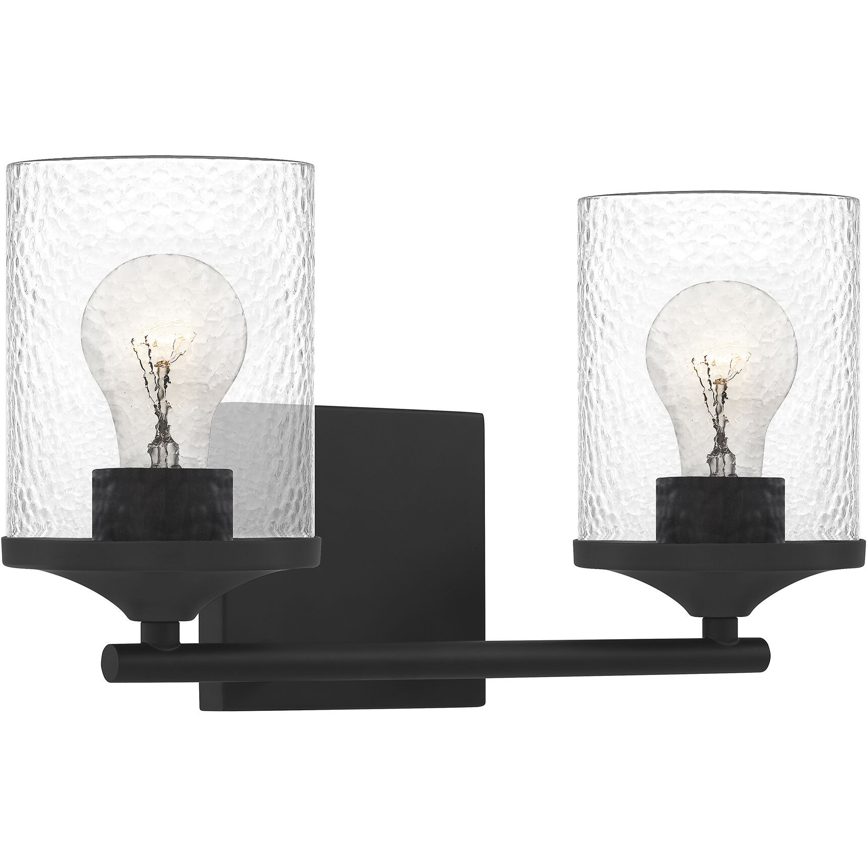 Abner 2 Light 14 inch Matte Black Bath Light Wall Light