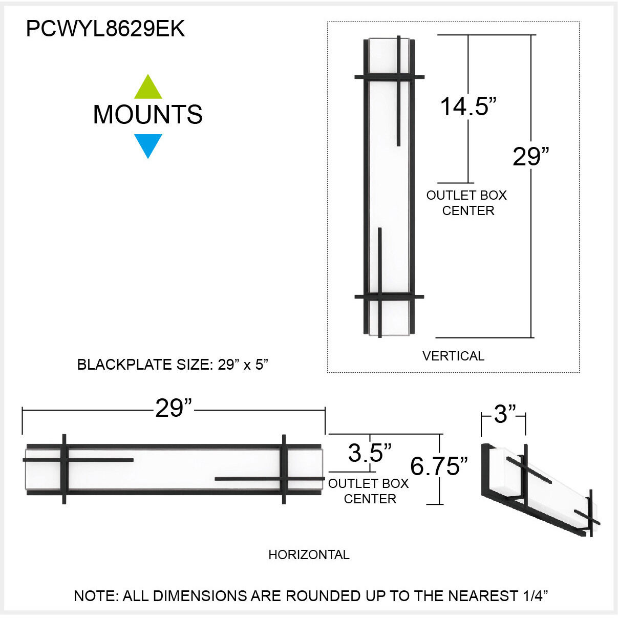 Wylie LED 29 inch Earth Black Bath Light Wall Light