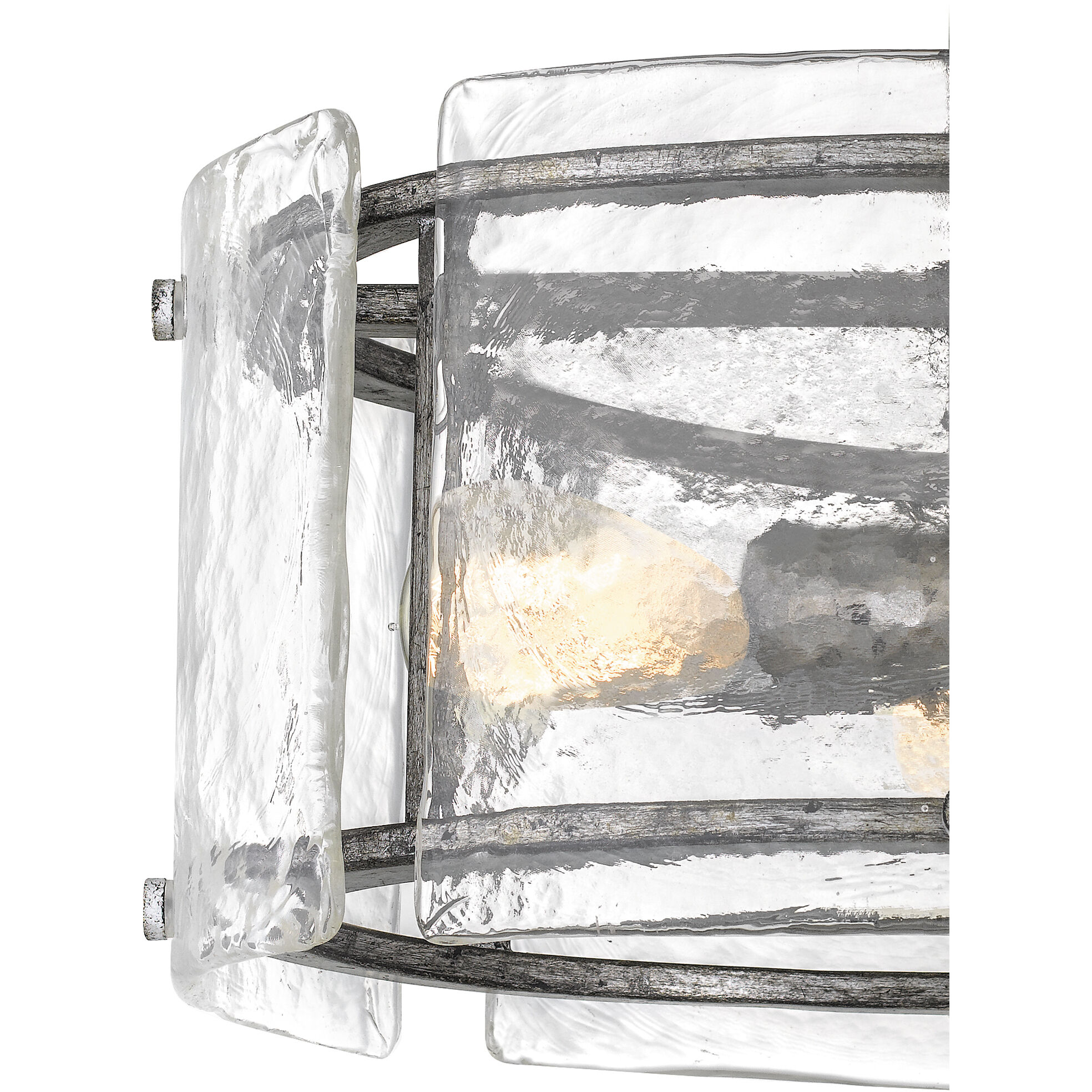 Fortress 3 Light 16 inch Mottled Silver Semi-Flush Mount Ceiling Light