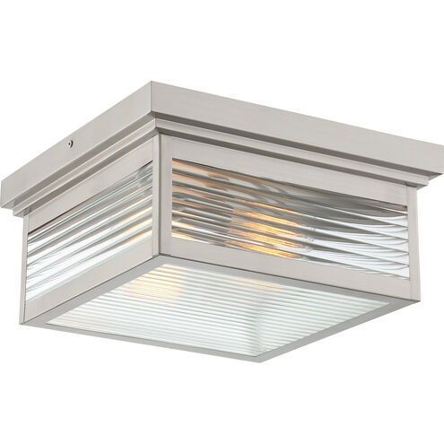 Gardner 2 Light 12 inch Stainless Steel Outdoor Flushmount