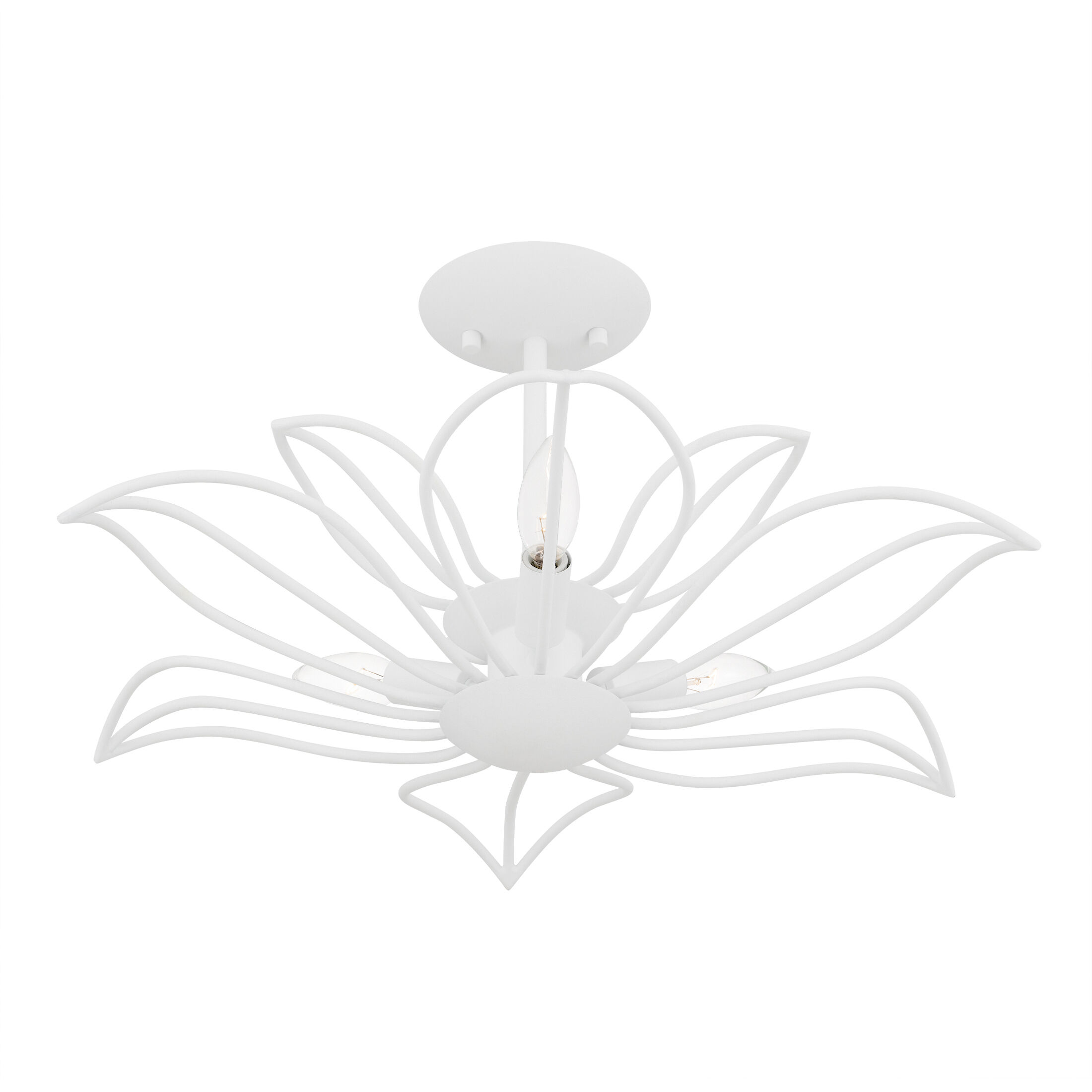Tallulah 3 Light 22 inch Sand White Semi-Flush Mount Ceiling Light, Extra Large