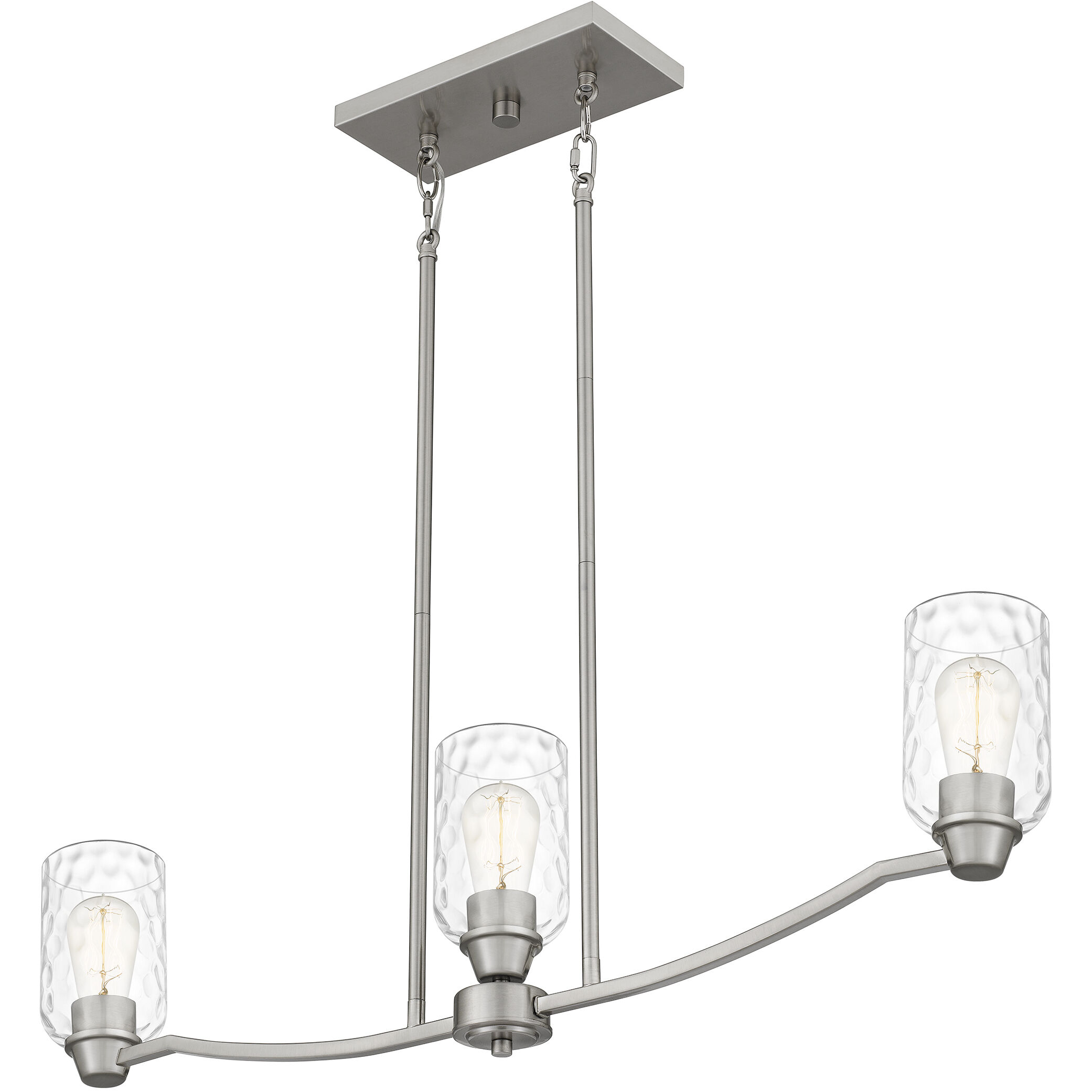 Acacia 3 Light 35 inch Brushed Nickel Island Light Ceiling Light