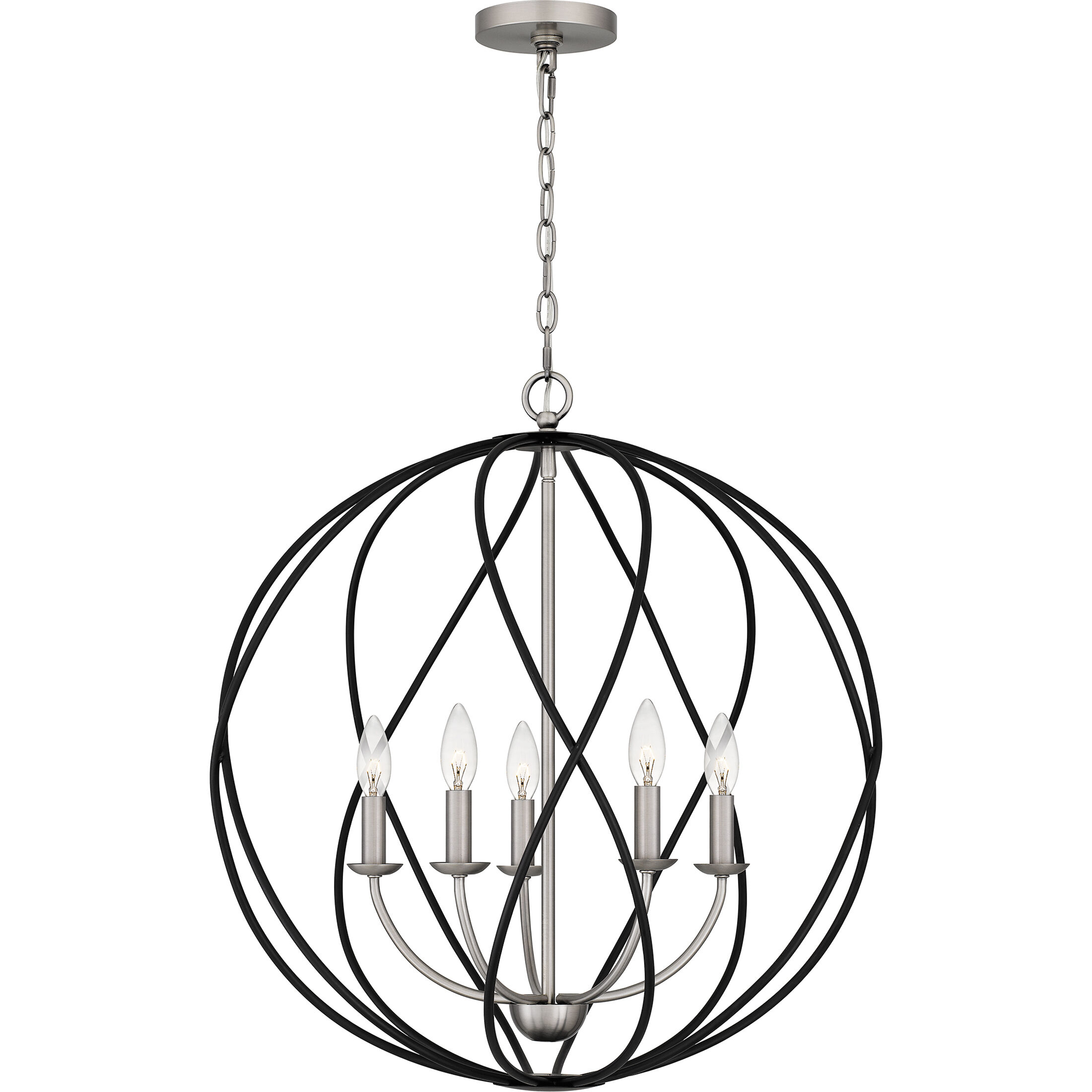 Bryn 5 Light 24 inch Antique Nickel Pendant Ceiling Light