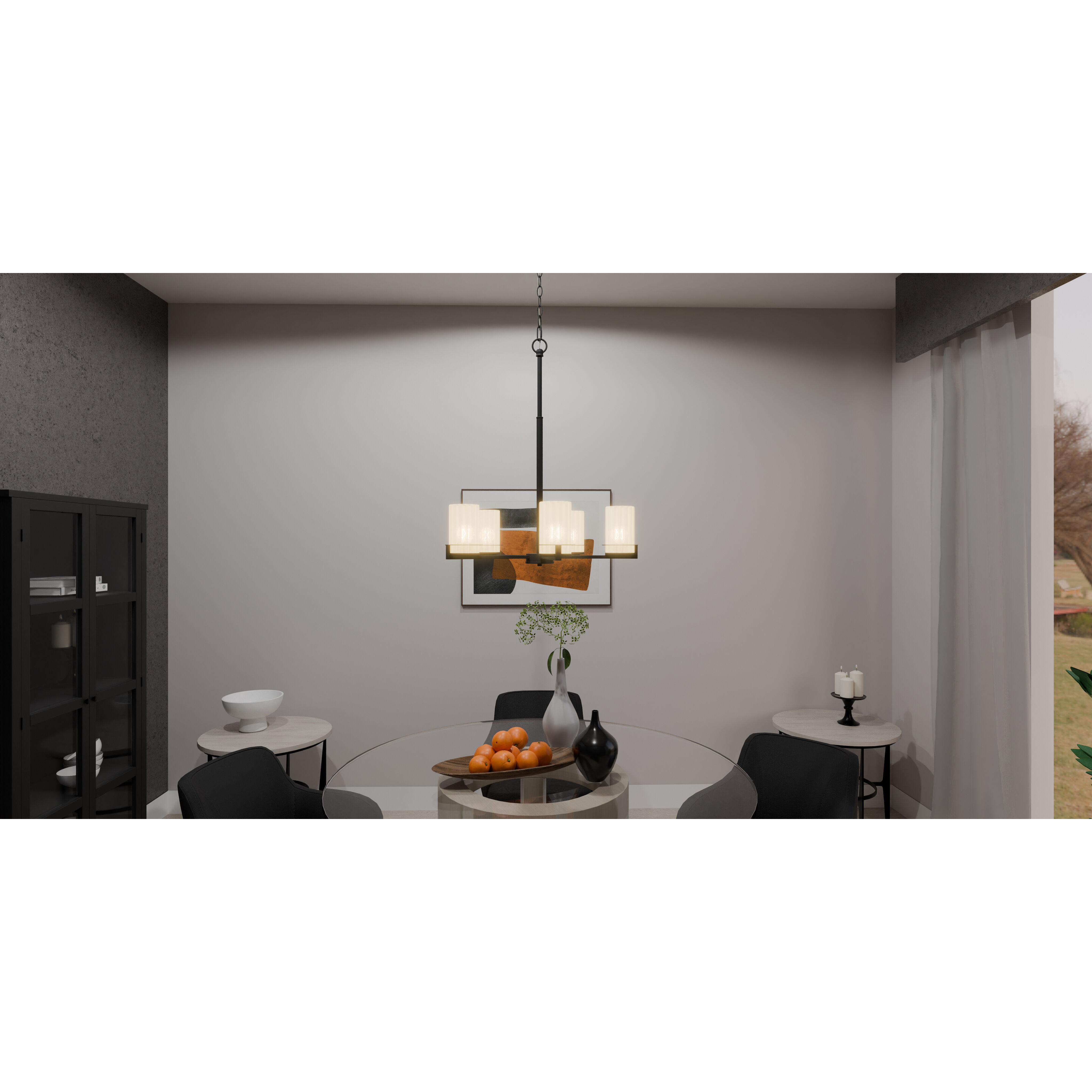 Seymour 5 Light 26.75 inch Matte Black Chandelier Ceiling Light