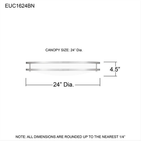 Euclid 24 inch Brushed Nickel Semi-Flush Mount Ceiling Light