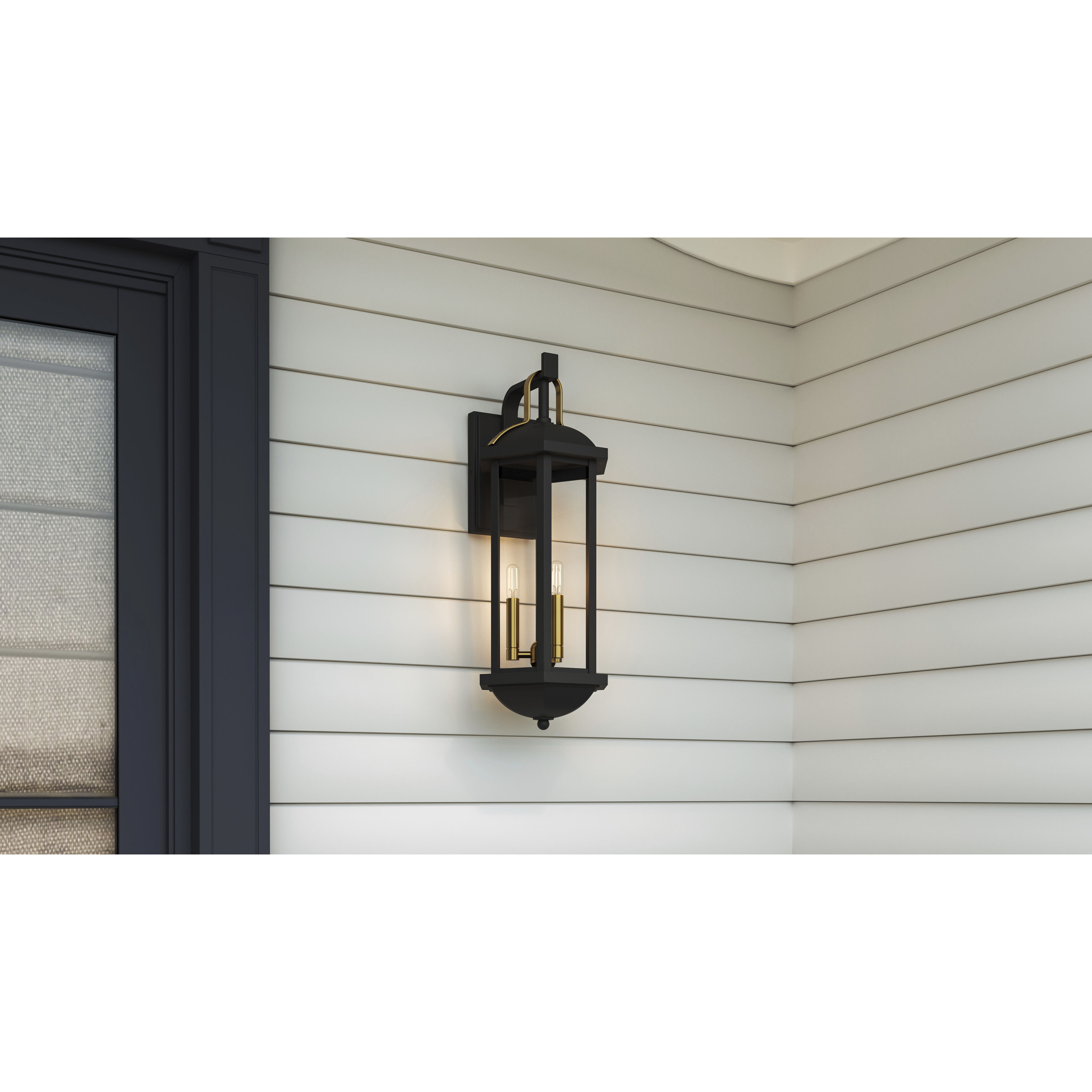 Crestfield 3 Light 26.25 inch Matte Black Outdoor Wall Lantern, Large