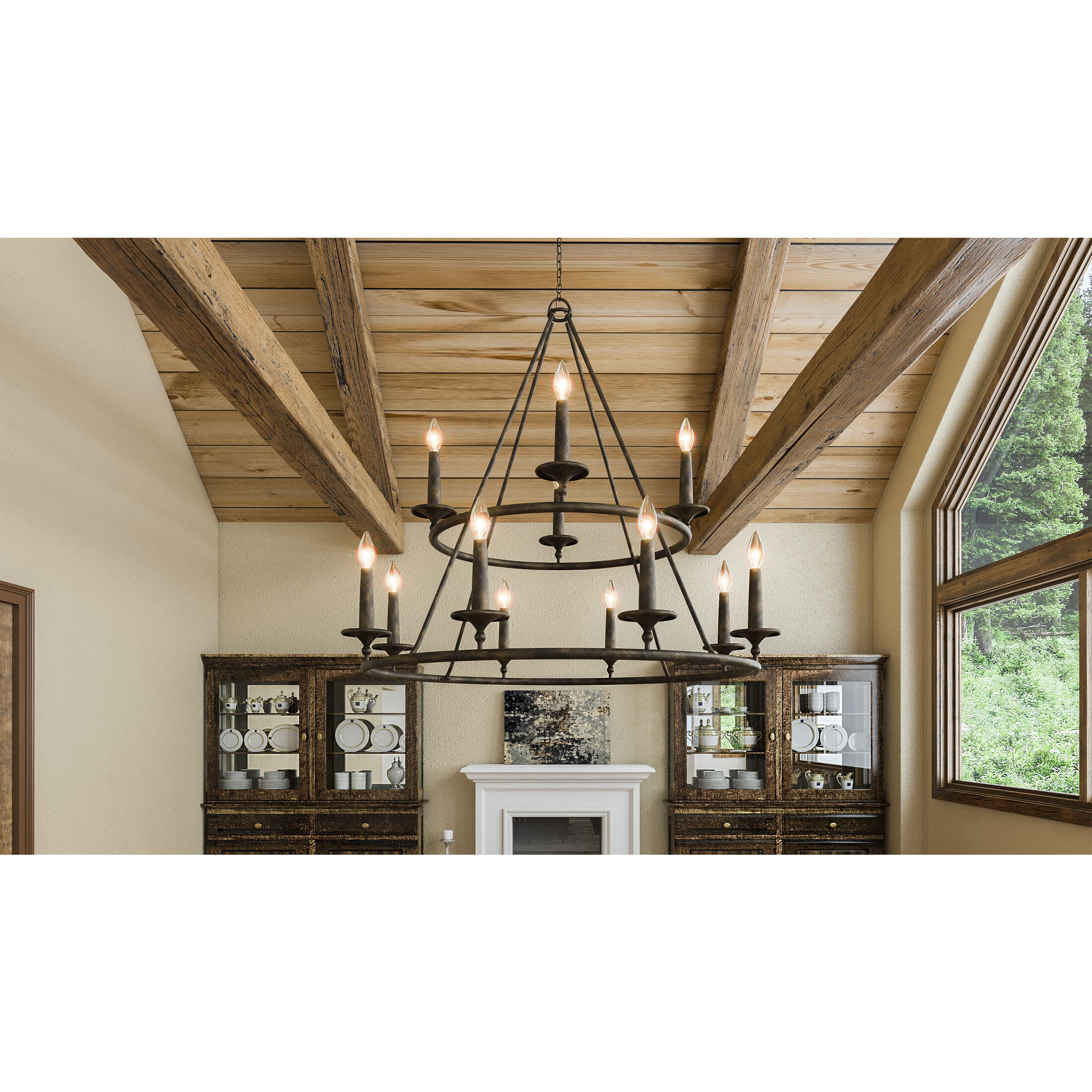 Voyager 12 Light 36 inch Malaga Foyer Chandelier Ceiling Light