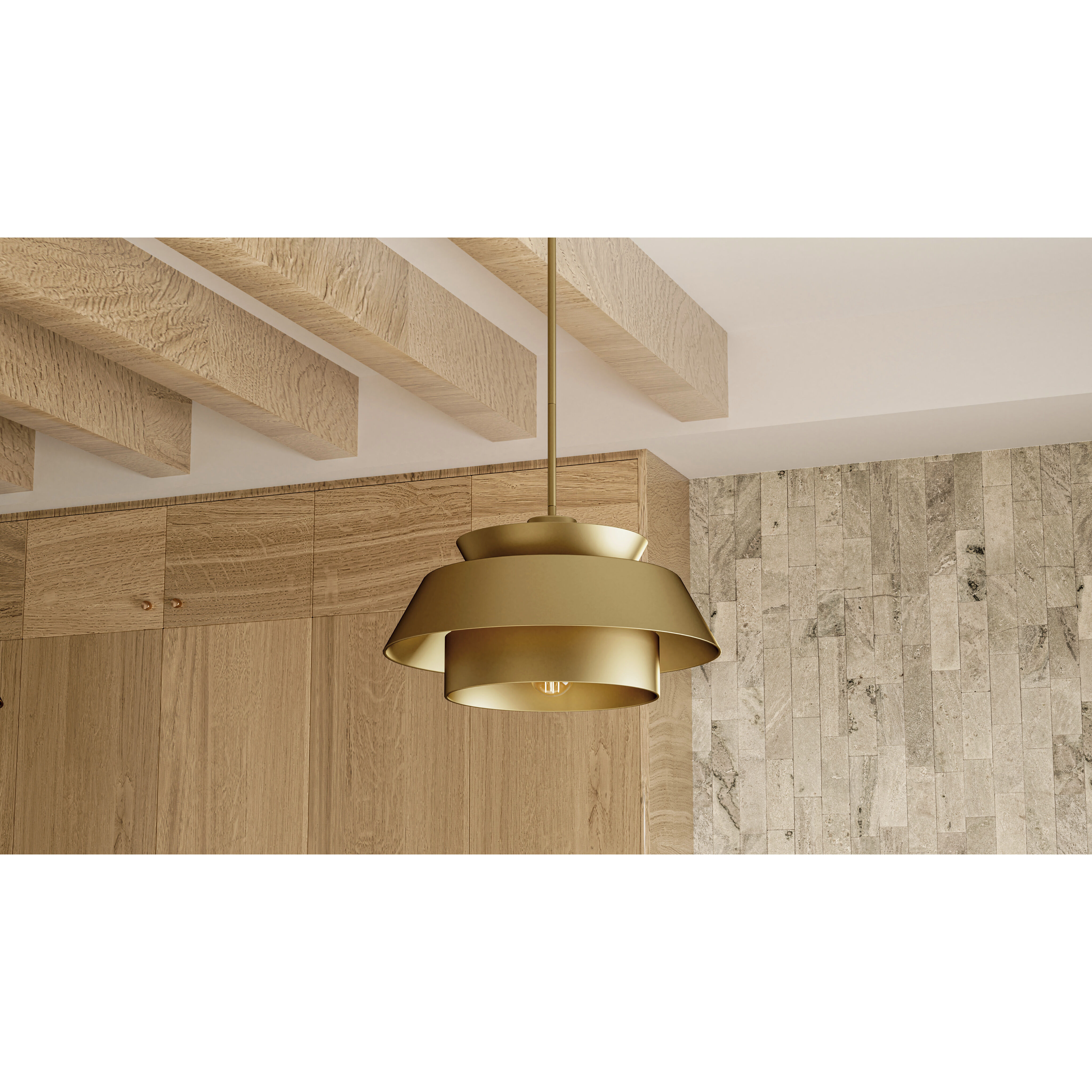 Lumi 3 Light 24 inch Brushed Weathered Brass Pendant Ceiling Light, Large