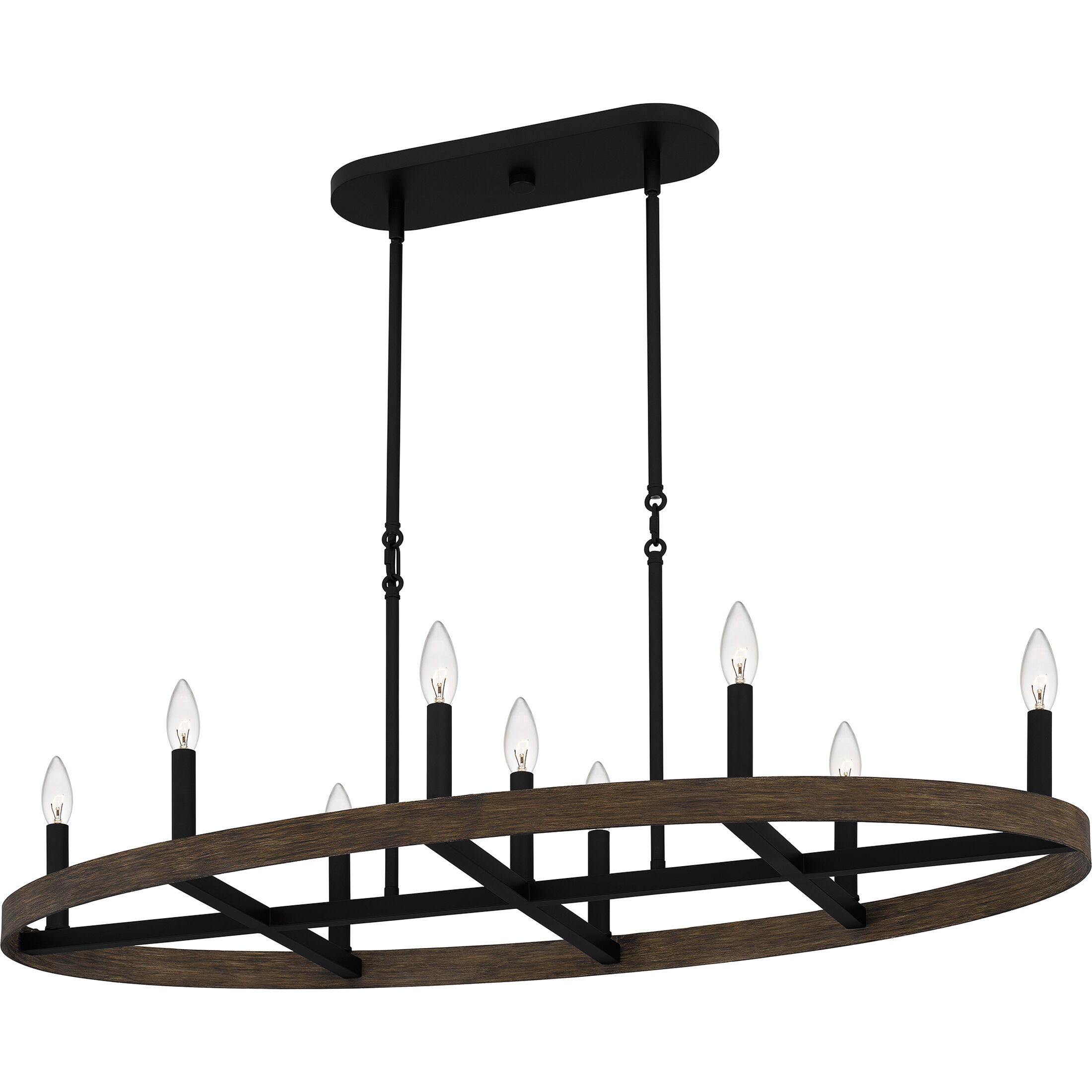 Hendrix 9 Light 42 inch Matte Black Island Light Ceiling Light