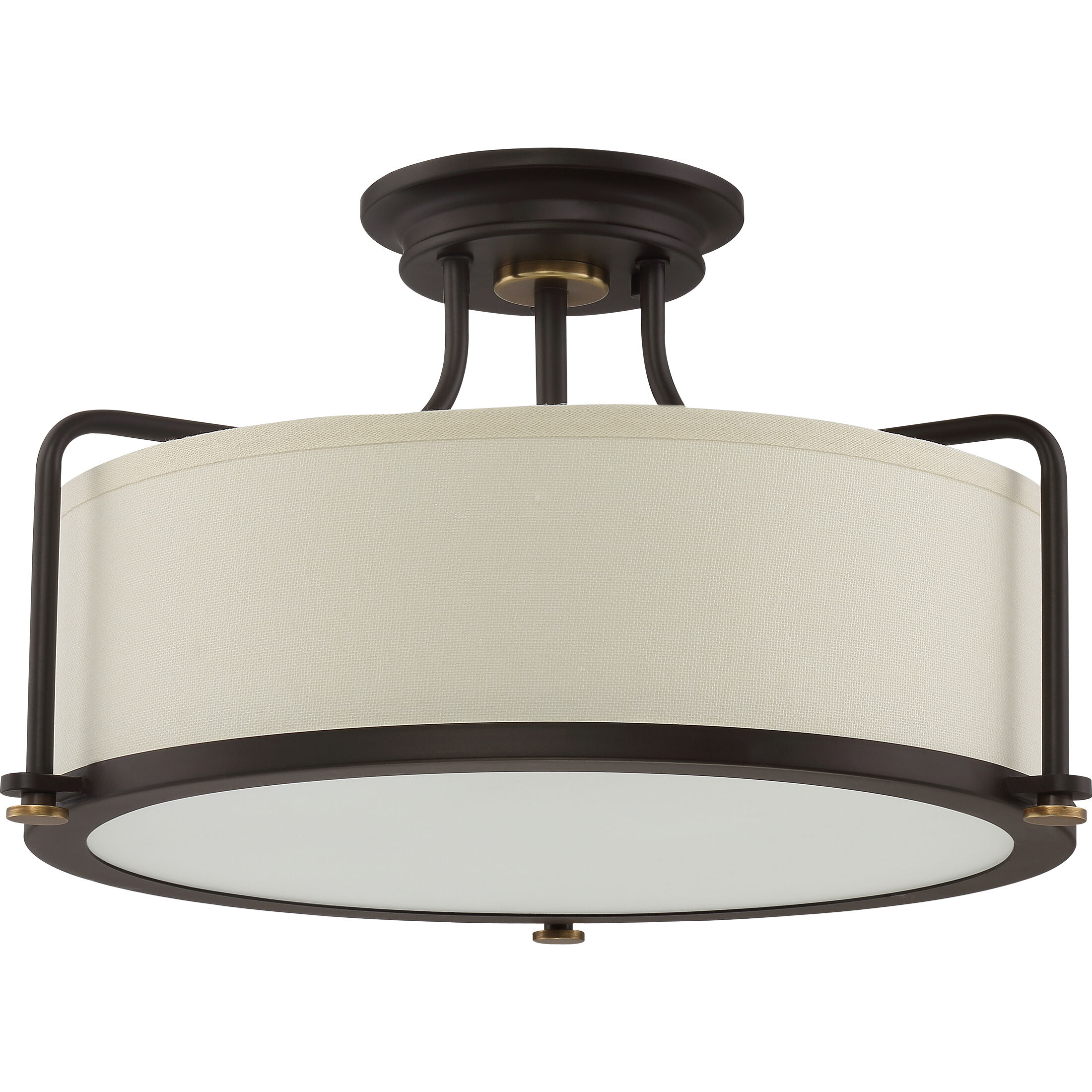 Calvary 3 Light 17.5 inch Western Bronze Semi-Flush Mount Ceiling Light