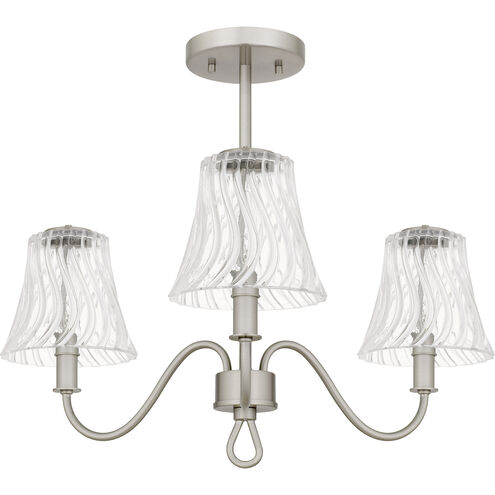 McKinney 3 Light 21.75 inch Brushed Nickel Semi-Flush Mount Ceiling Light, Extra Large
