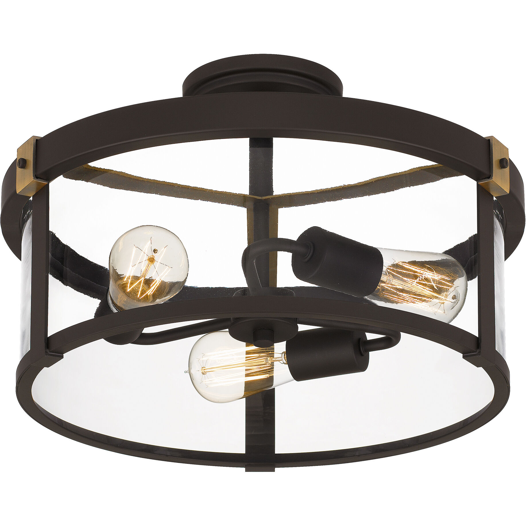 Lisbon 3 Light 16.75 inch Old Bronze Semi-Flush Mount Ceiling Light