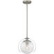 Eslinger 1 Light 10 inch Brushed Nickel Mini Pendant Ceiling Light, Small